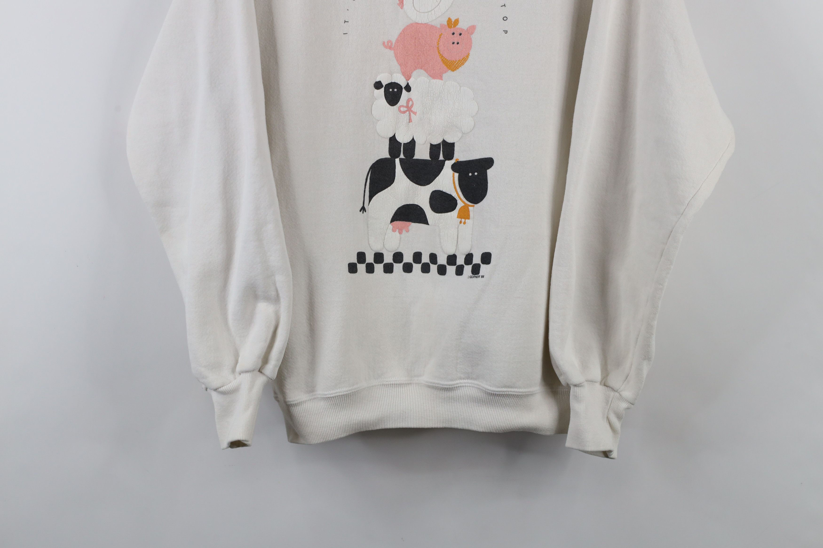 Vintage Vintage 80s Country Farmhouse Animals Sweatshirt USA Size L / US 10 / IT 46 - 3 Thumbnail
