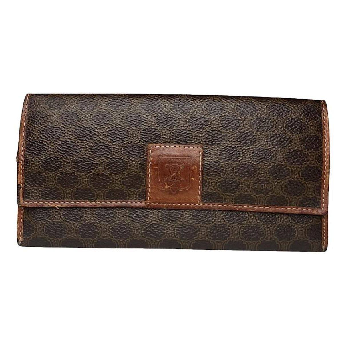 Celine Triomphe Vintage Brown Leather Wallet Size ONE SIZE - 1 Thumbnail