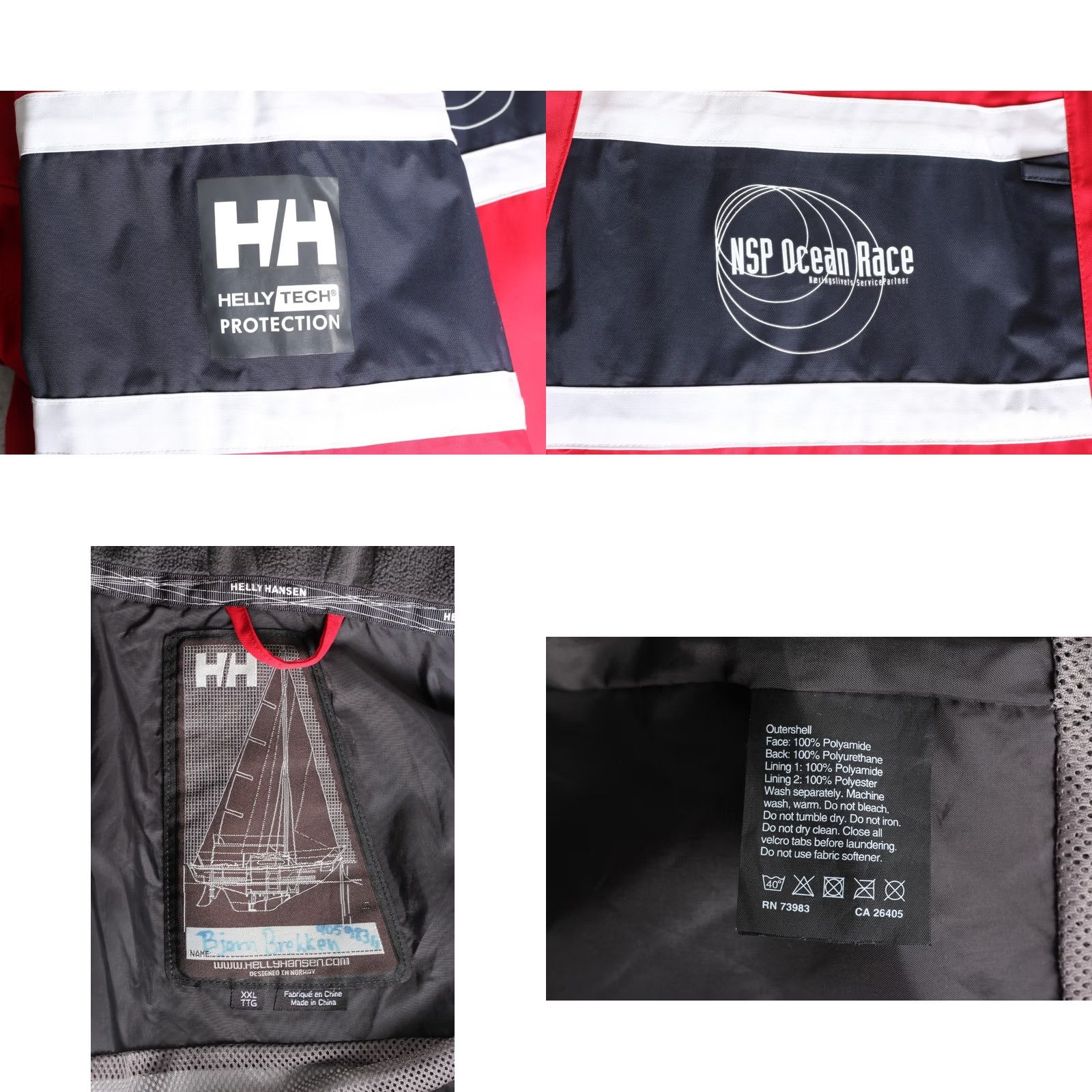 Helly Hansen HELLY HANSEN Salt Jacket Men XXL Hooded Waterproof Sailing Yachting MJ6503 Size US XXL / EU 58 / 5 - 8 Thumbnail