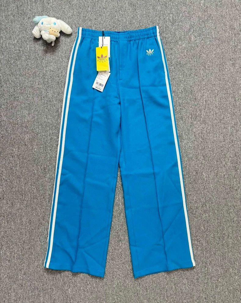 Blue Gucci Adidas Logo Track Pants