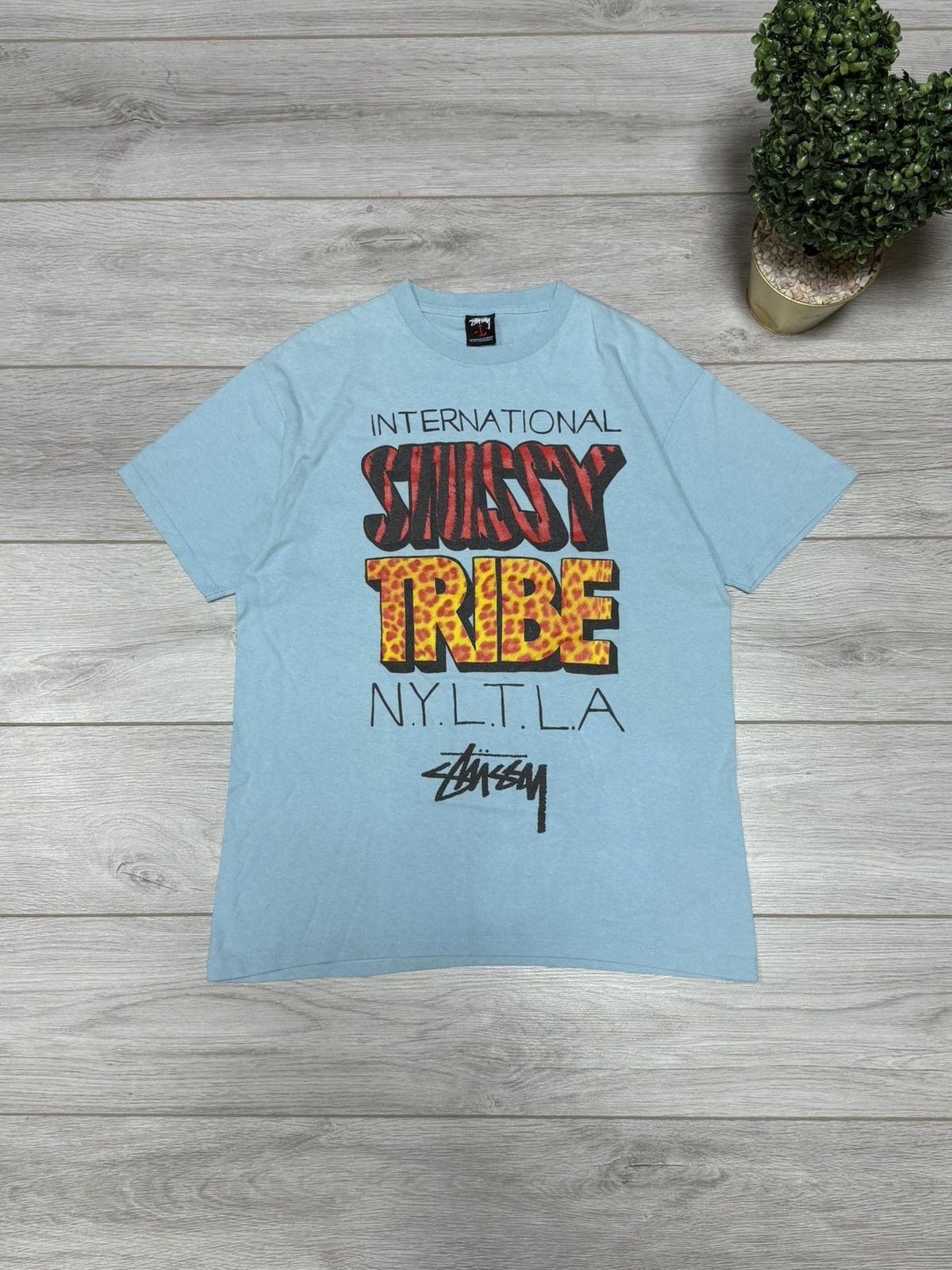 Stussy Stussy tribe leopard tiger print NYLTLA tee shirt 90s-00s Size US L / EU 52-54 / 3 - 1 Thumbnail