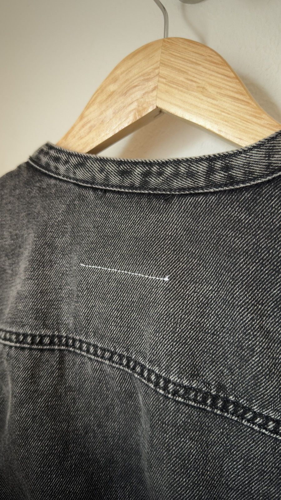 MM6 MM6 MAISON MARGIELA Gray Collarless Denim Jacket Size US S / EU 44-46 / 1 - 5 Thumbnail