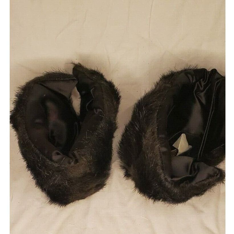 Vintage Black Faux Fur Wrist Cuffs by Kathleen for Sweet Herb OSFA Size ONE SIZE - 3 Thumbnail