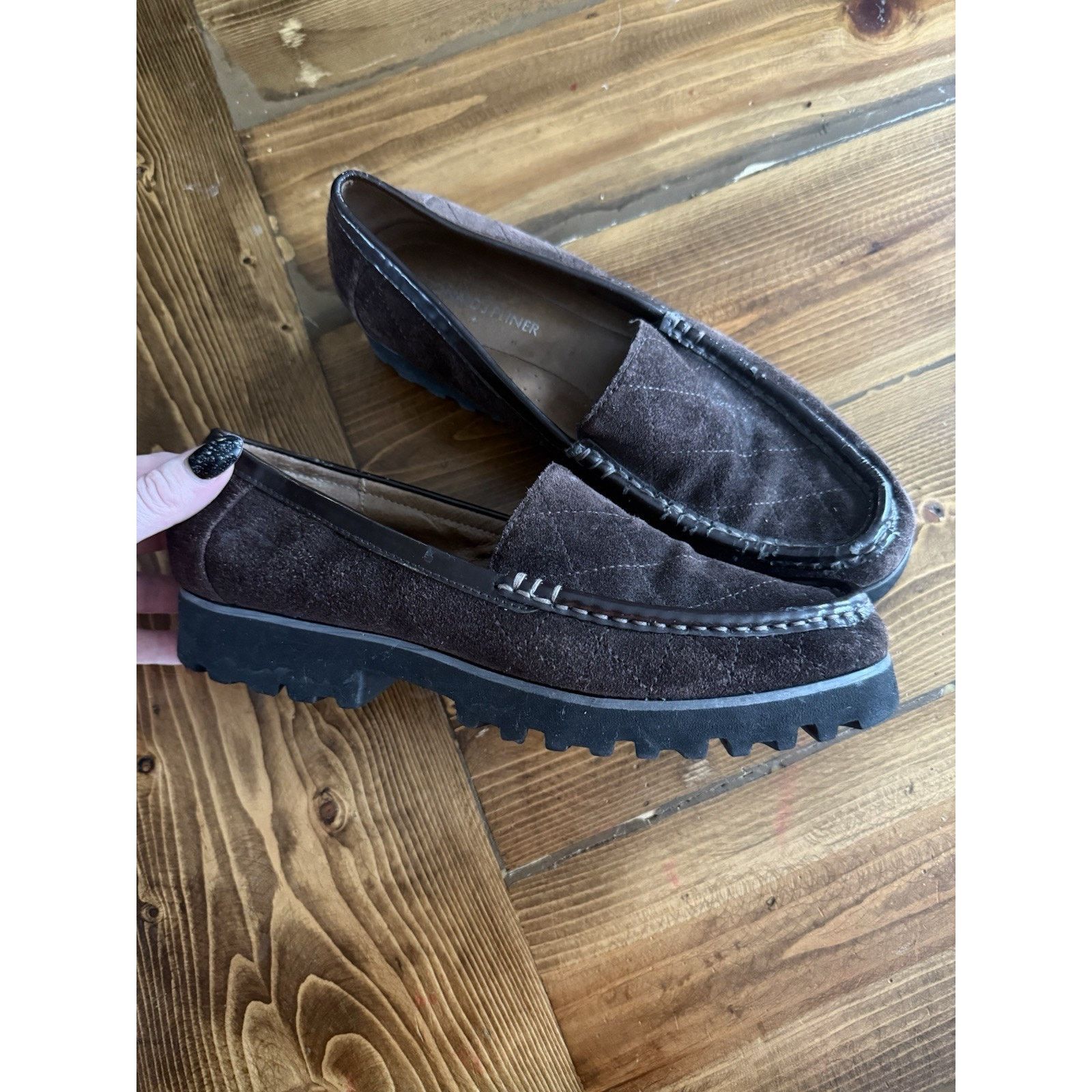 Donald Pliner Donald J Pliner Peggi Lug Sole Loafers Brown Suede US Size 8 Size US 8 / IT 38 - 1 Thumbnail