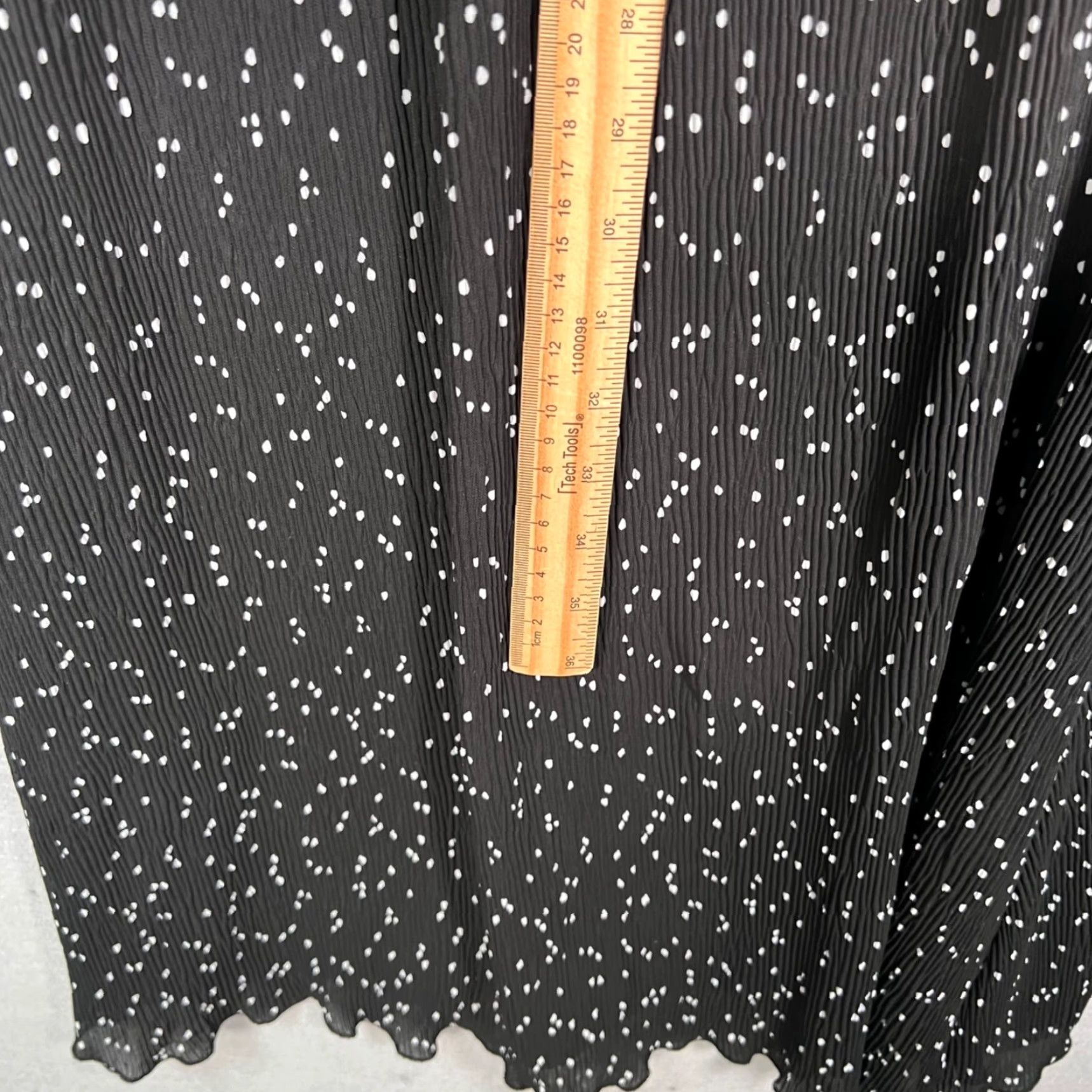Zara Zara Womens XS Sheer Black & White Polka Dot Midi Dress Long Sleeve, A-Line, Party/Cocktail, Polyester, Maxi? (Note: Original specifies Midi) Size XS / US 0-2 / IT 36-38 - 6 Thumbnail