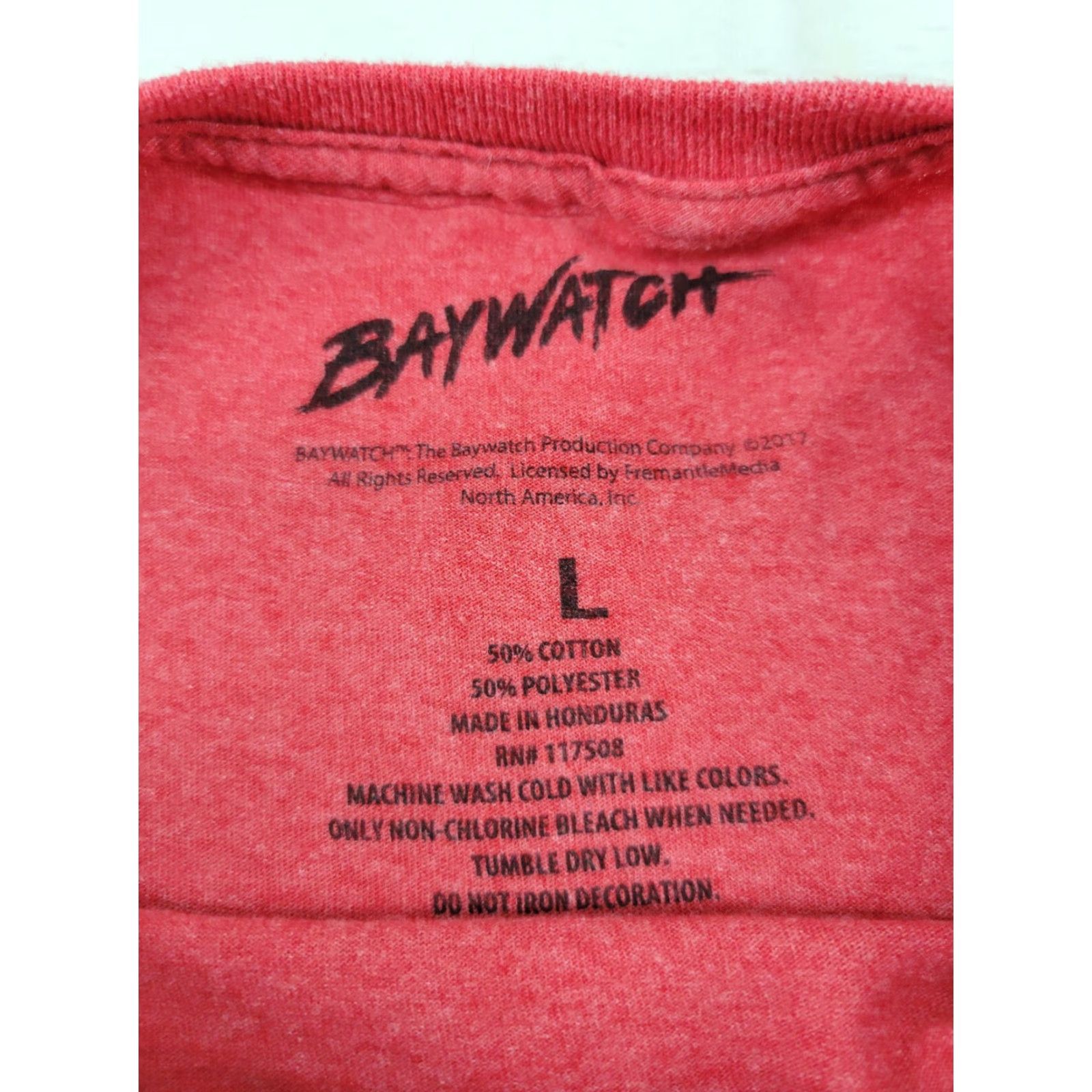 Vintage Baywatch Tee Adult Red T-Shirt L Officially Licensed Baywatch Shirt Men Graphic Tee Size L Red Baywatch Mens Size US L / EU 52-54 / 3 - 8 Thumbnail