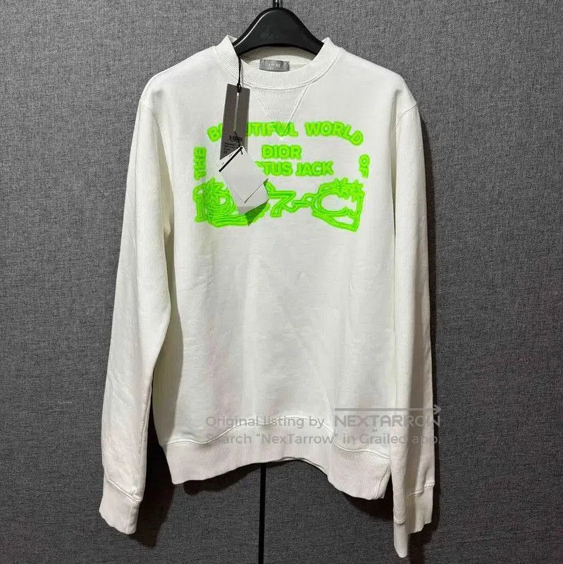 Dior Dior White Cotton Embroidered Logo Sweatshirt . Size US XS / EU 42 / 0 - 1 Thumbnail