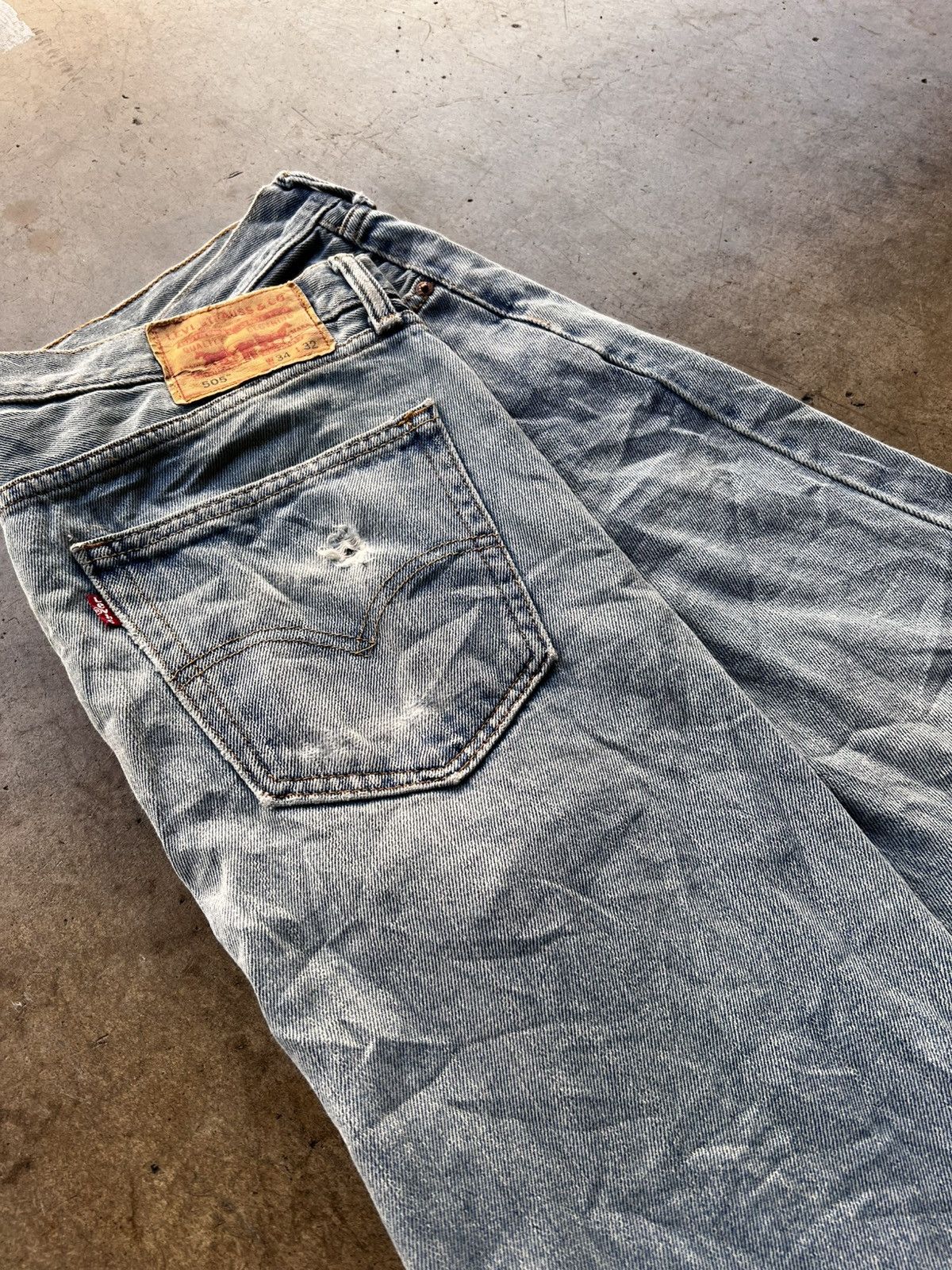 Levi's × Vintage LEVIS 505 WASHED DENIM Size US 34 / EU 50 - 3 Thumbnail