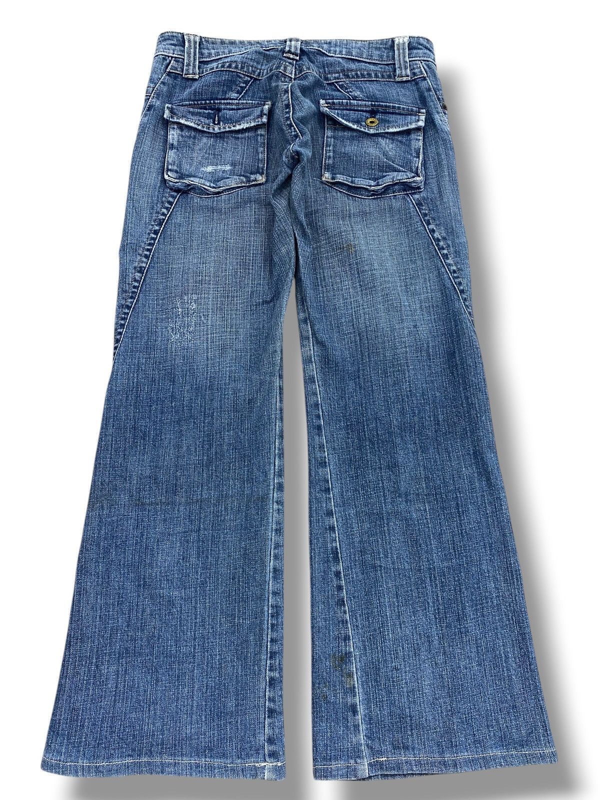 Japanese Brand Vintage Camel Road Blue Wash Style Flare Twist Jeans Size US 30 / EU 46 - 3 Thumbnail