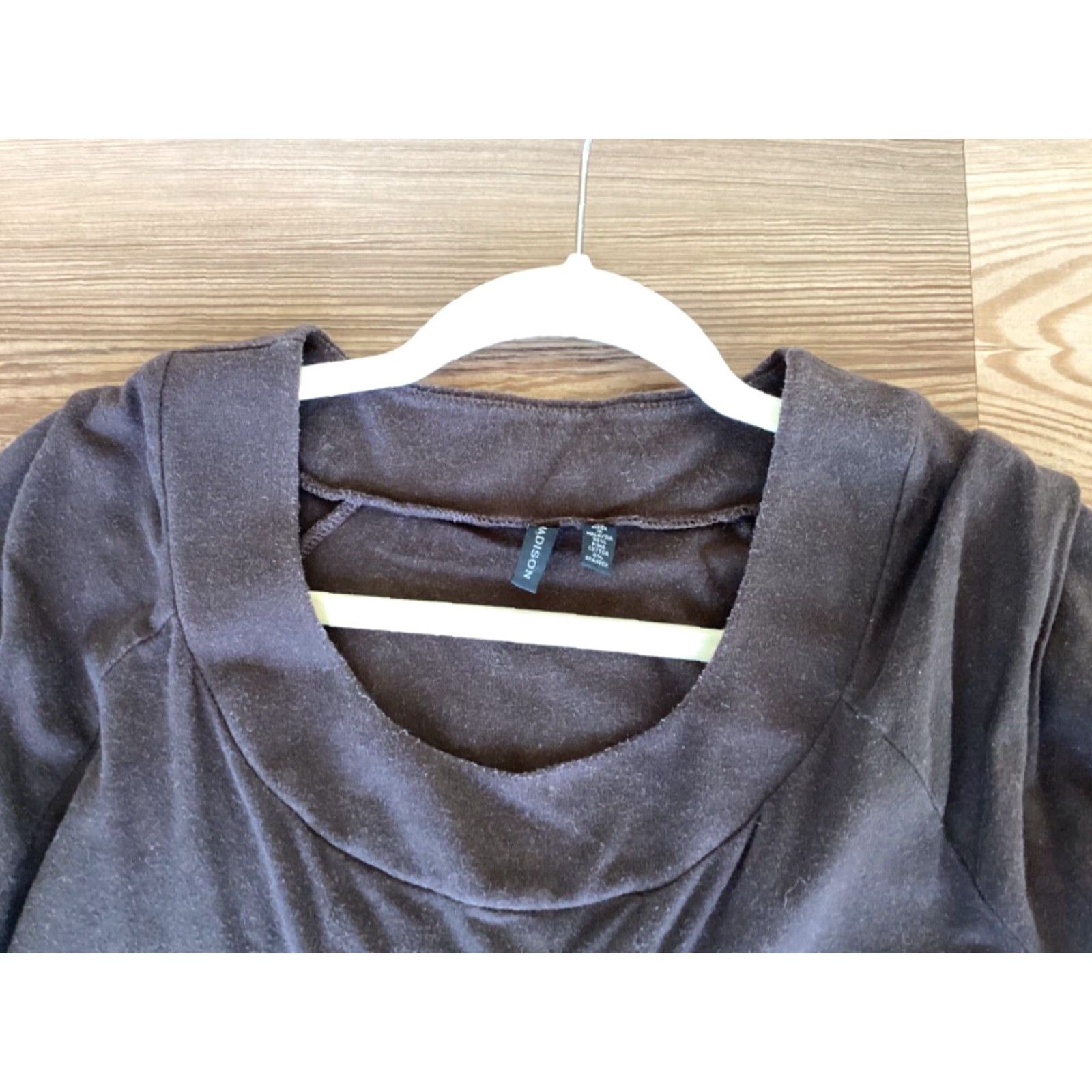 Madison Madison Women's Shift Dress Size L Brown 3/4 Sleeve Casual Knee Length Size L / US 10 / IT 46 - 3 Thumbnail