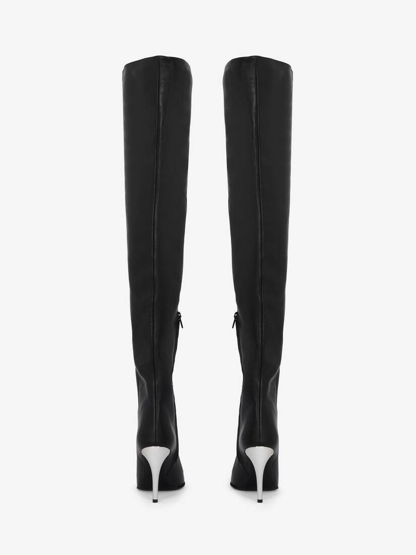 Alexander McQueen o1w1db10925 Armadillo Thigh High Boot in Black Size US 7 / IT 37 - 4 Thumbnail