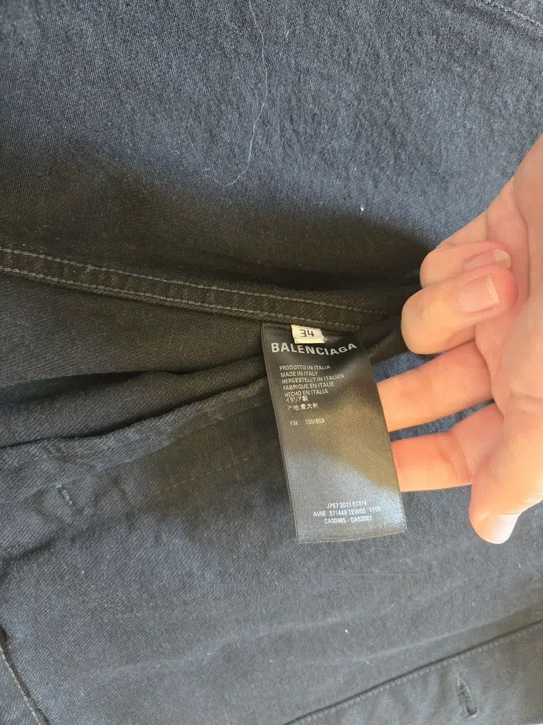 Balenciaga Balenciaga Back Crystal Logo Black Denim Jacket Size XXS / US 00 / IT 34 - 4 Thumbnail
