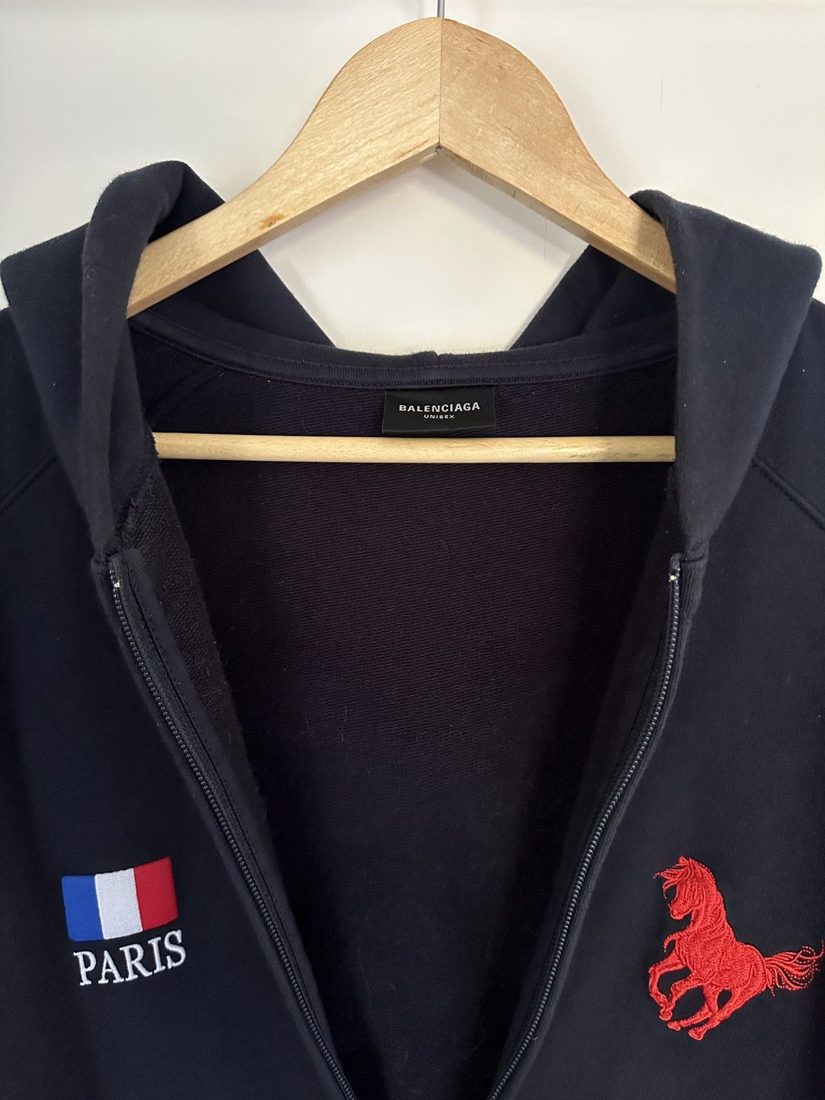 Balenciaga Balenciaga Navy Polo Hoodie SIZE 2 | Grailed