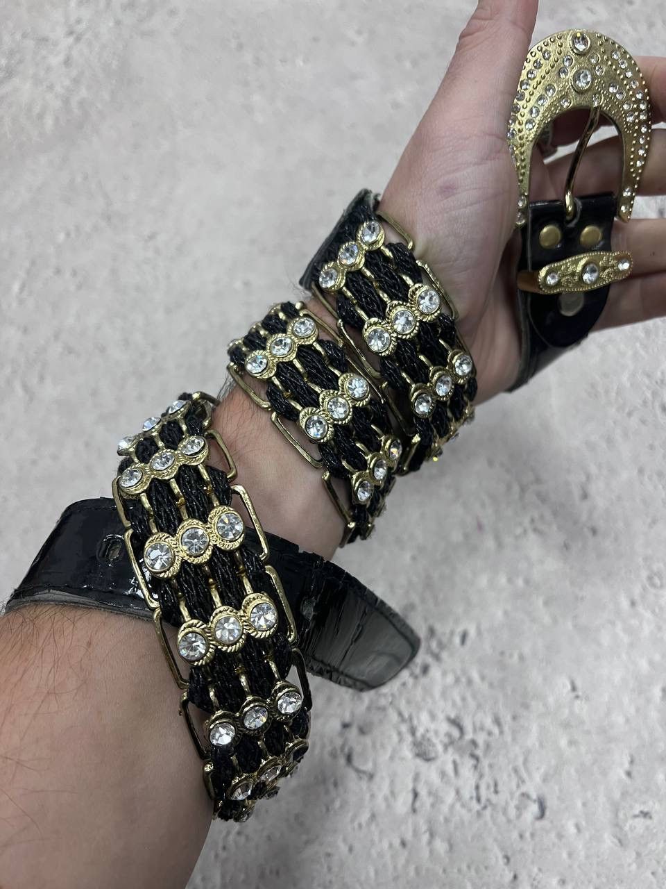 Designer × Hysteric Glamour VINTAGE AVANT-GARDE GOTHIC LEATHER BELT RICK OWENS STYLE Size ONE SIZE - 2 Thumbnail
