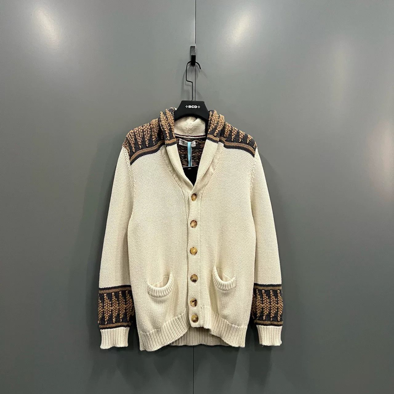 Brunello Cucinelli Brunello Cucinelli Patchwork Knit Cardigan Size US L / EU 52-54 / 3 - 1 Thumbnail