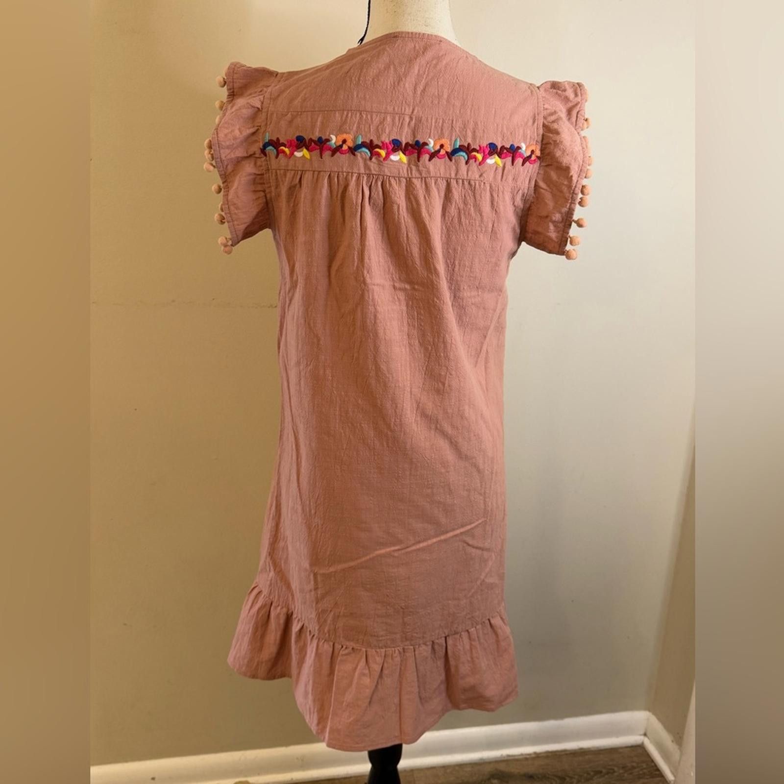 Other Kirundo pink embroidered pom pom midi sheath dress SZ SM Size S / US 4 / IT 40 - 3 Thumbnail