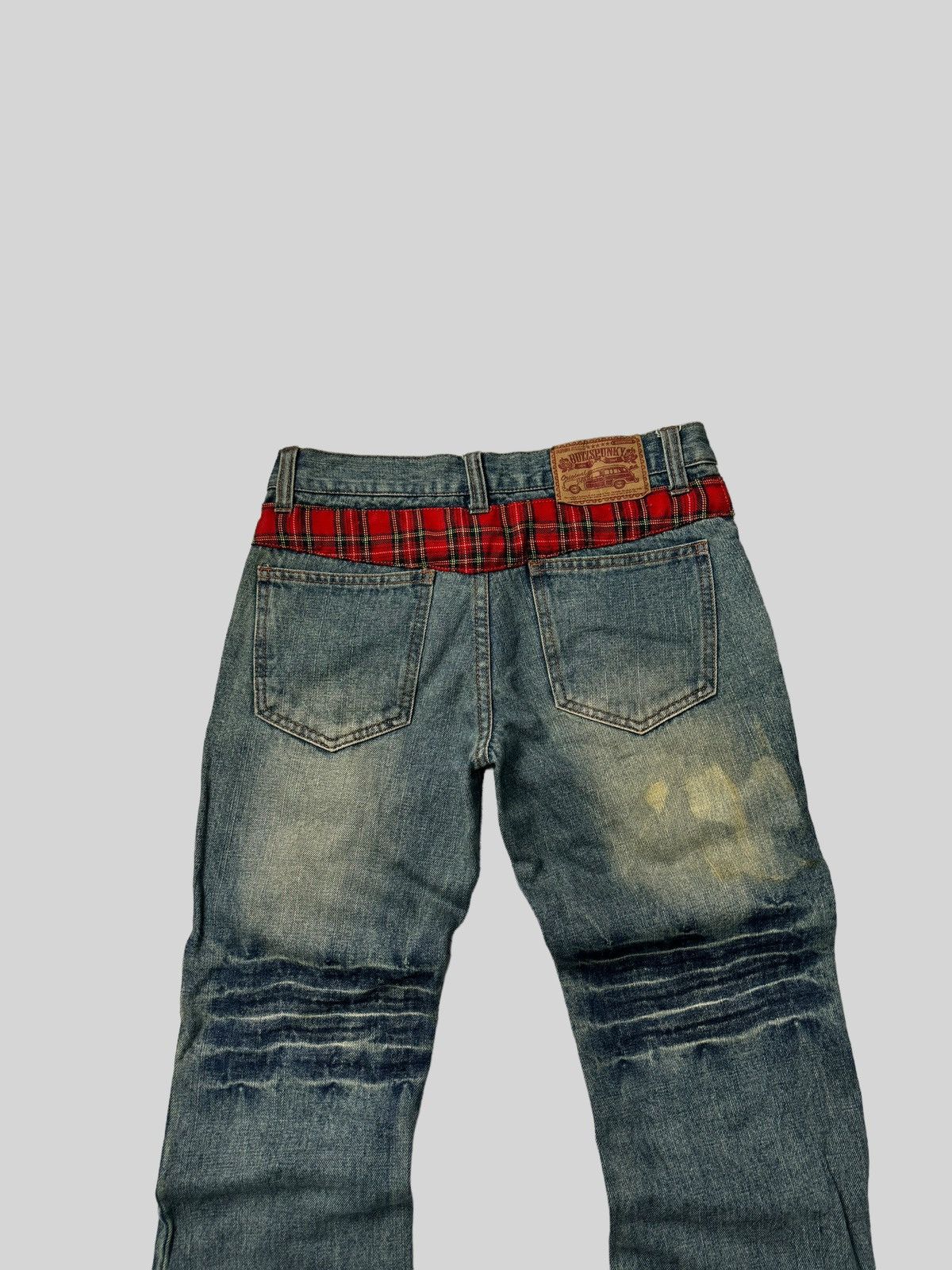 Hysteric Glamour Junya Watanabe Flared Patches Plaid Claw Mark Denim Jeans Size US 28 / EU 44 - 10 Thumbnail