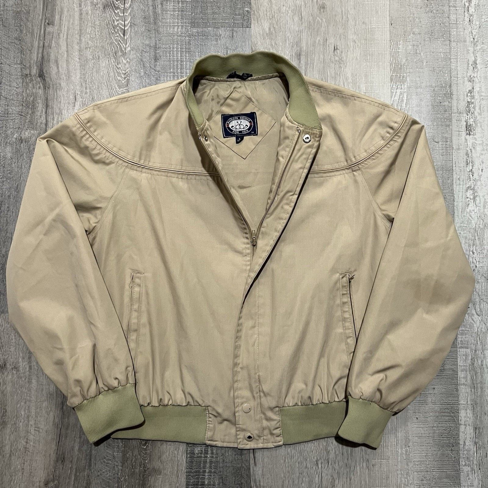 Knightsbridge VTG Knightsbridge Jacket Mens L Beige Bomber Casual Golfing Size US L / EU 52-54 / 3 - 1 Thumbnail