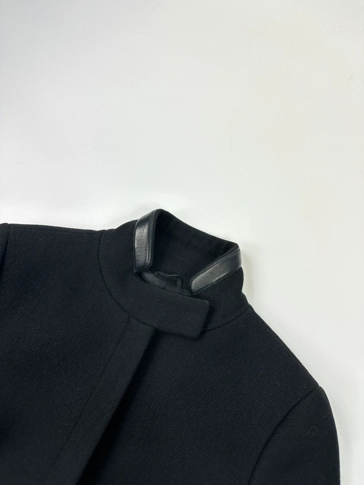 Prada Prada Milano FW1999 Black Wool & Leather Jacket Size S / US 4 / IT 40 - 2 Thumbnail
