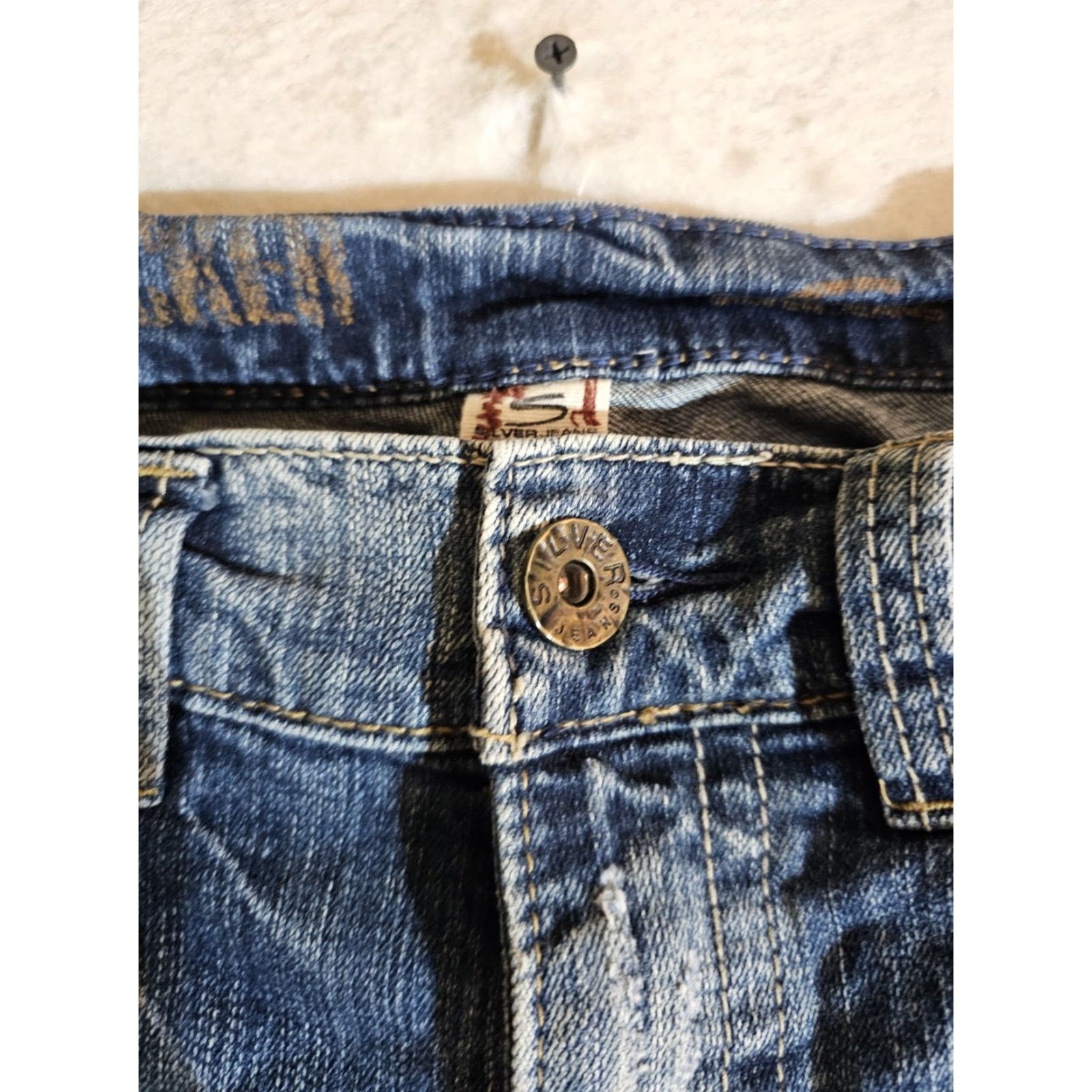 Silver Jeans Co. VINTAGE Silver Jeans Blue Flare Bottom 90s Faded Denim Women's 32x34 Jeans Size 24" / US 00 / IT 34 - 4 Thumbnail