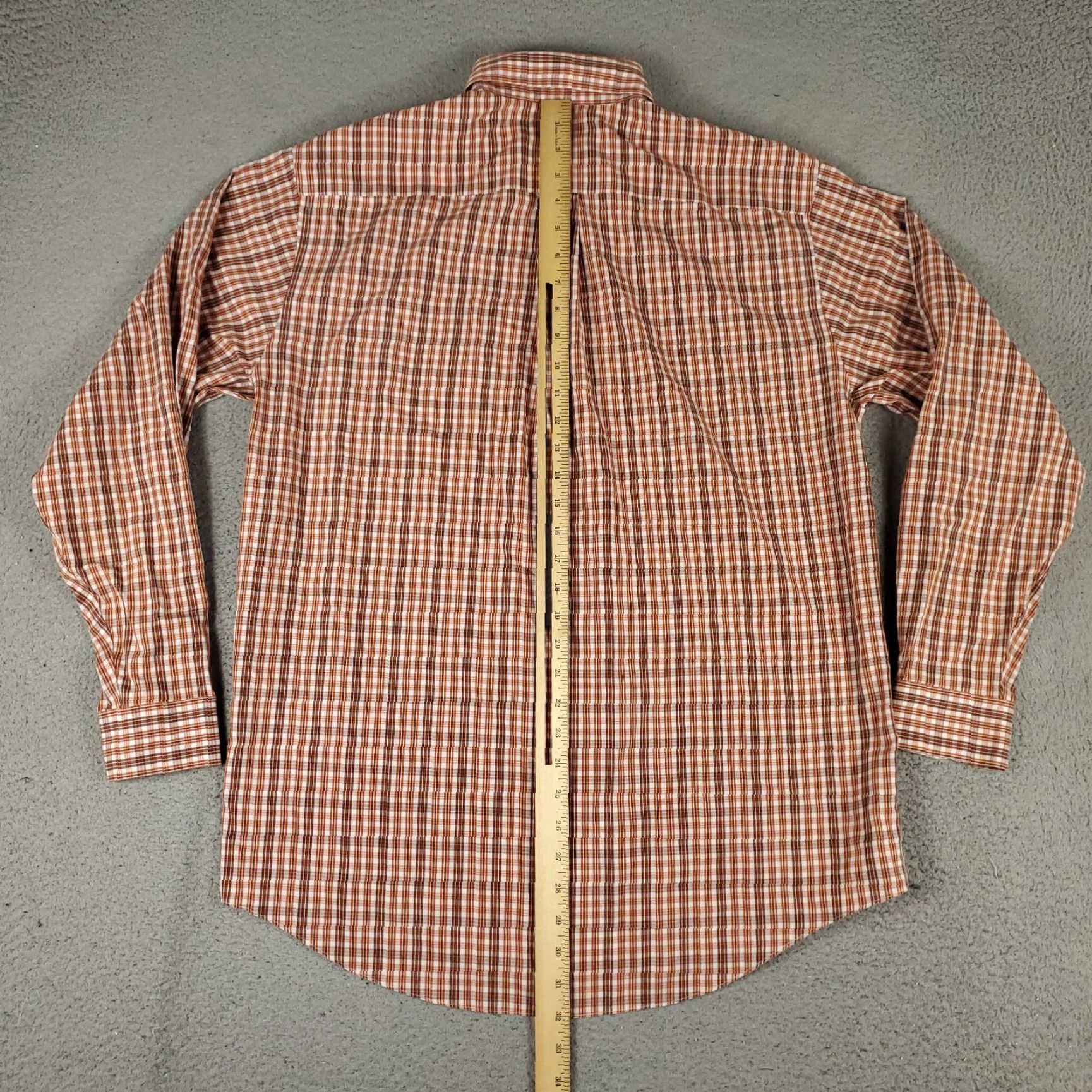 Brooks Brothers VINTAGE Brooks Brothers Shirt Mens Medium Brown Orange Plaid Button-Up Long Sleeve Size US M / EU 48-50 / 2 - 4 Thumbnail