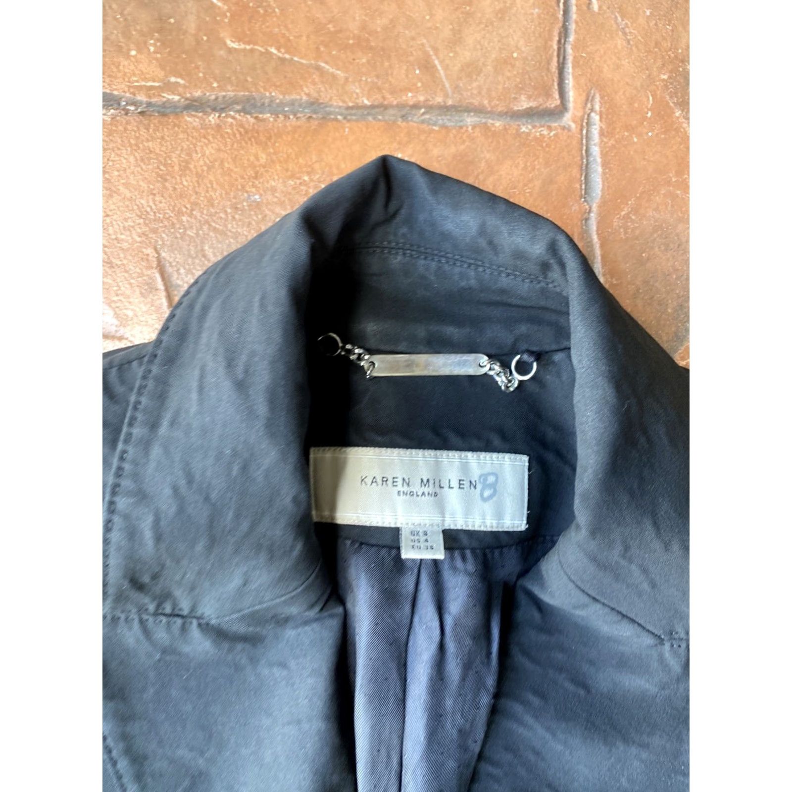 Karen Millen Karen Millen Blazer Jacket Women's 4 Black Two Button Wool Long Sleeve Business Medium Regular Classic Designer Blazer Size S / US 4 / IT 40 - 2 Thumbnail