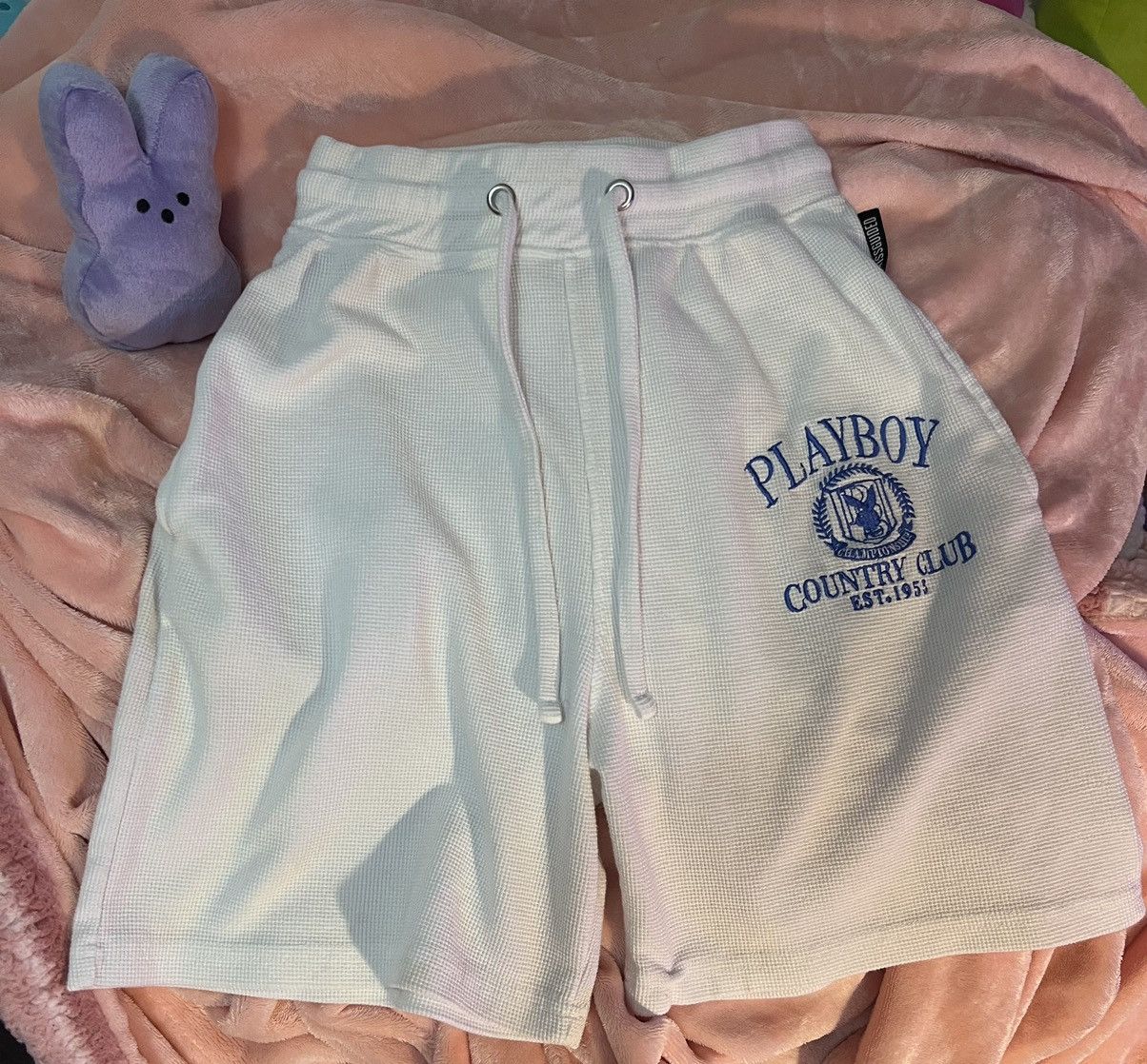 Asos Playboy Missguided sports co-ord waffle country club shorts Size 27" / US 4 / IT 40 - 8 Thumbnail