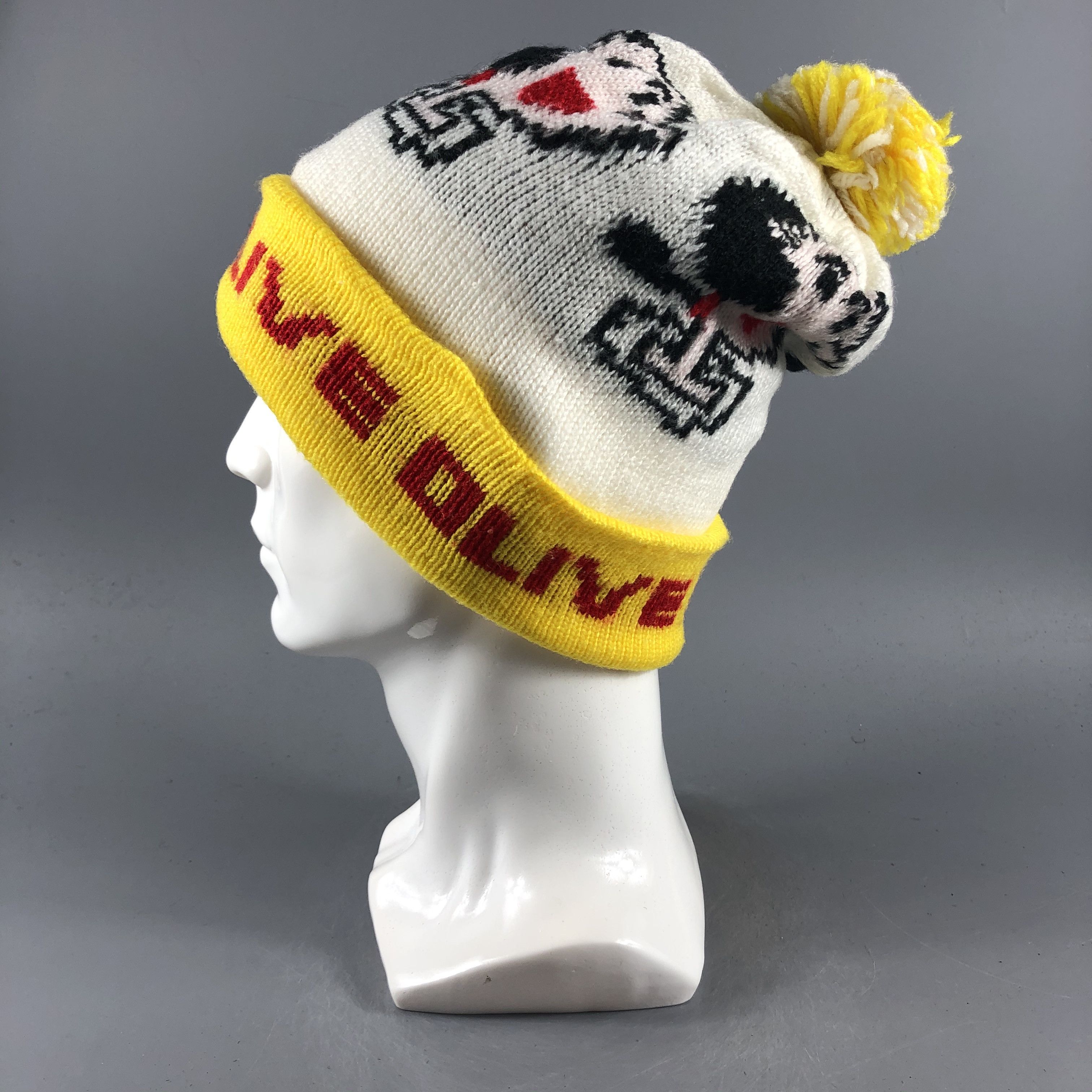 Olive × Vintage Olive Beanie Snow Hat Snow Cap -D143 Size ONE SIZE - 1 Thumbnail