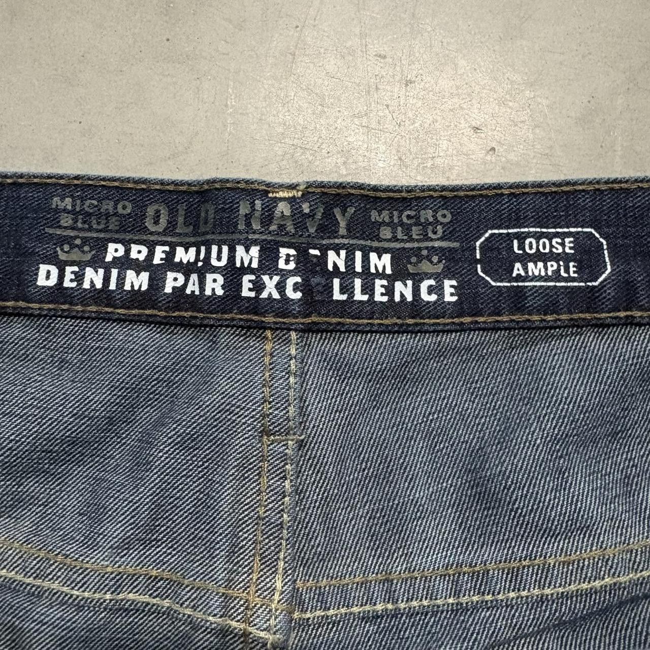 Old Navy Crazy Vintage Y2K/2000s Baggy Loose Old Navy Streetwear Skater Style Dark Blue Wash Denim Jeans! Size US 38 / EU 54 - 8 Thumbnail