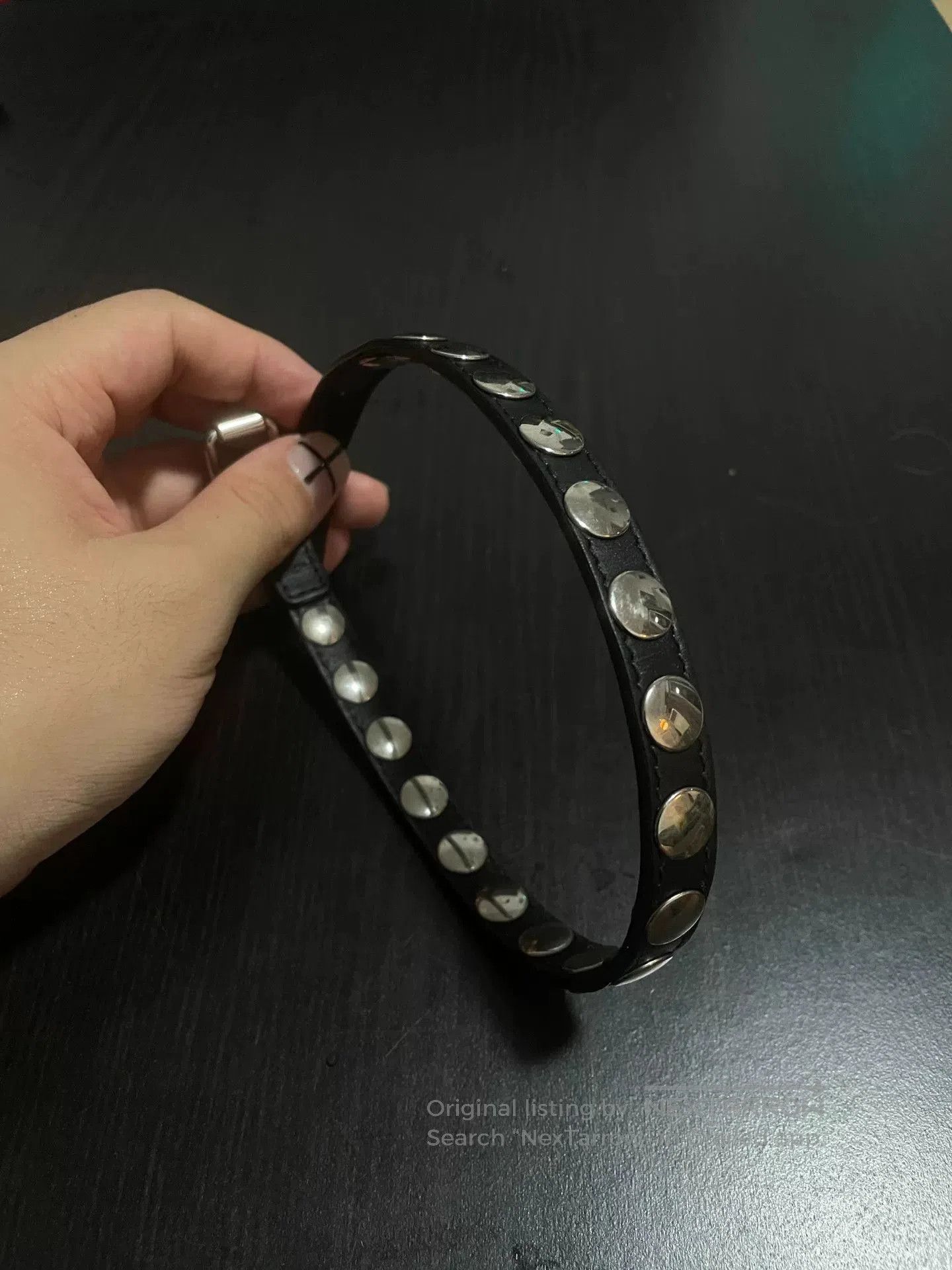 GUCCI Studded Leather Choker Necklace.