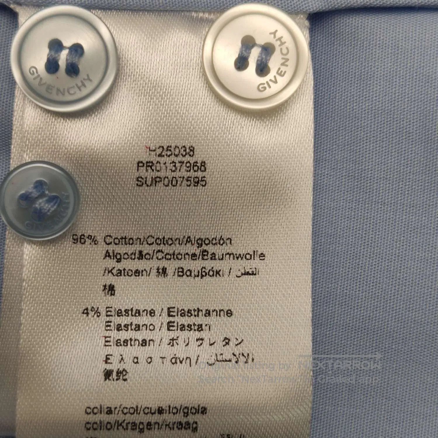 Givenchy Givenchy Blue Collared Long-Sleeve Shirt L. Size US L / EU 52-54 / 3 - 8 Thumbnail