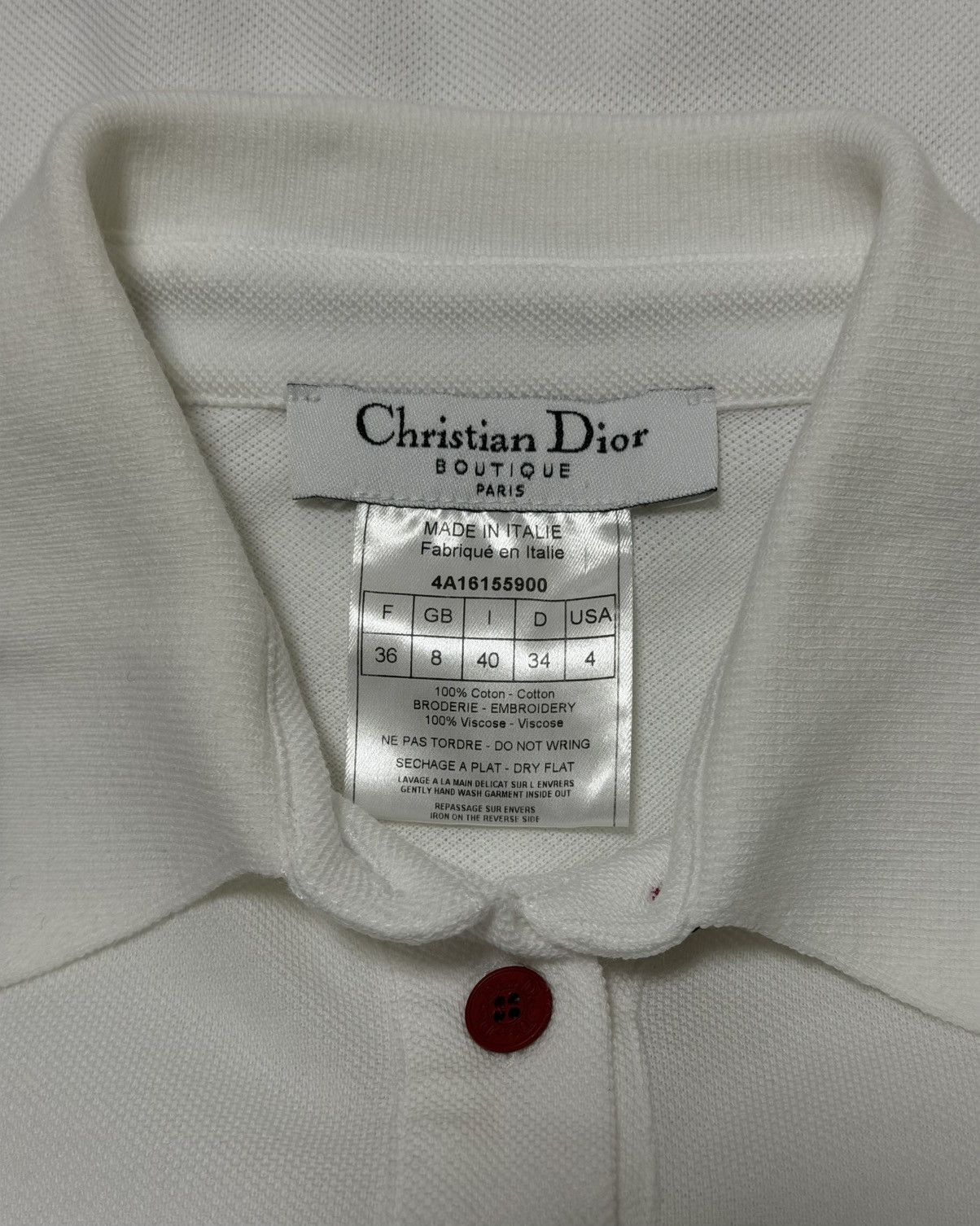 Dior CHRISTIAN DIOR Resort 2004 Floral Logo Golf Polo Shirt Size XS / US 0-2 / IT 36-38 - 5 Thumbnail