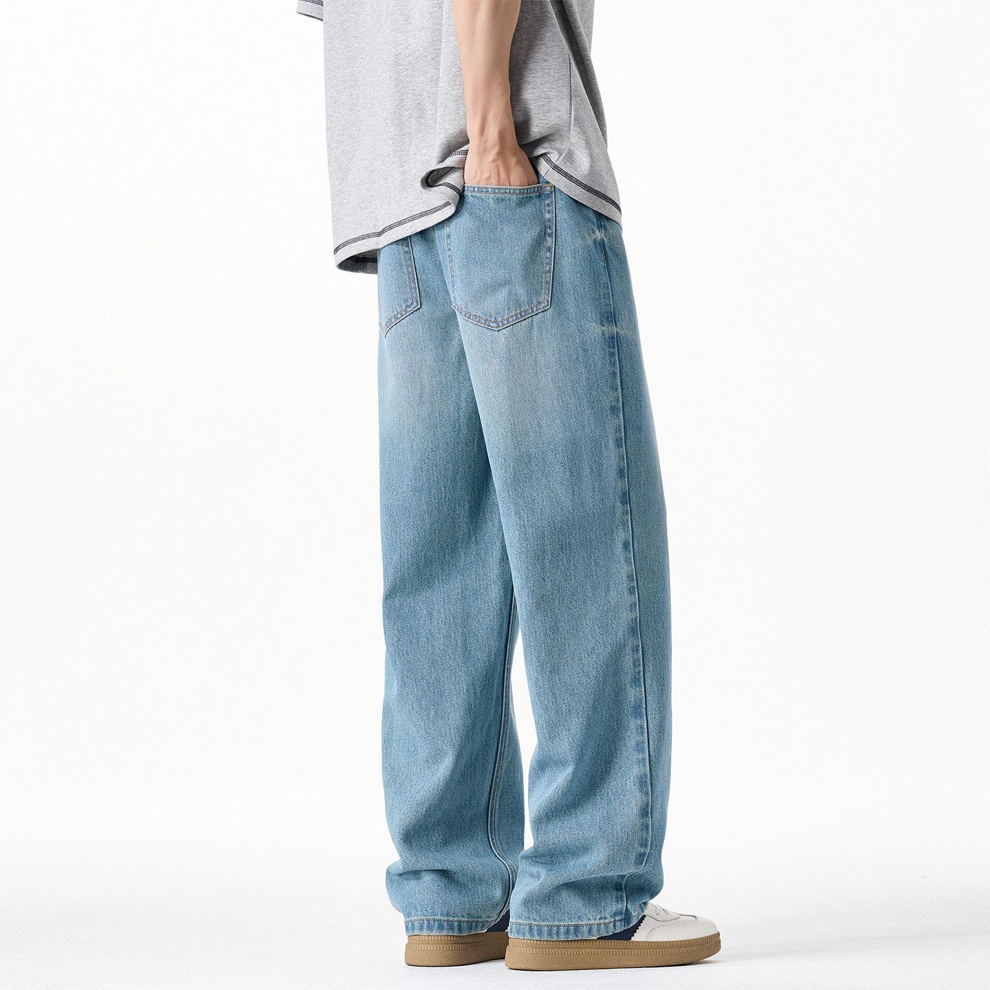 Vintage Men's American Retro Trendy Loose Casual Jeans Size US 32 / EU 48 - 4 Thumbnail