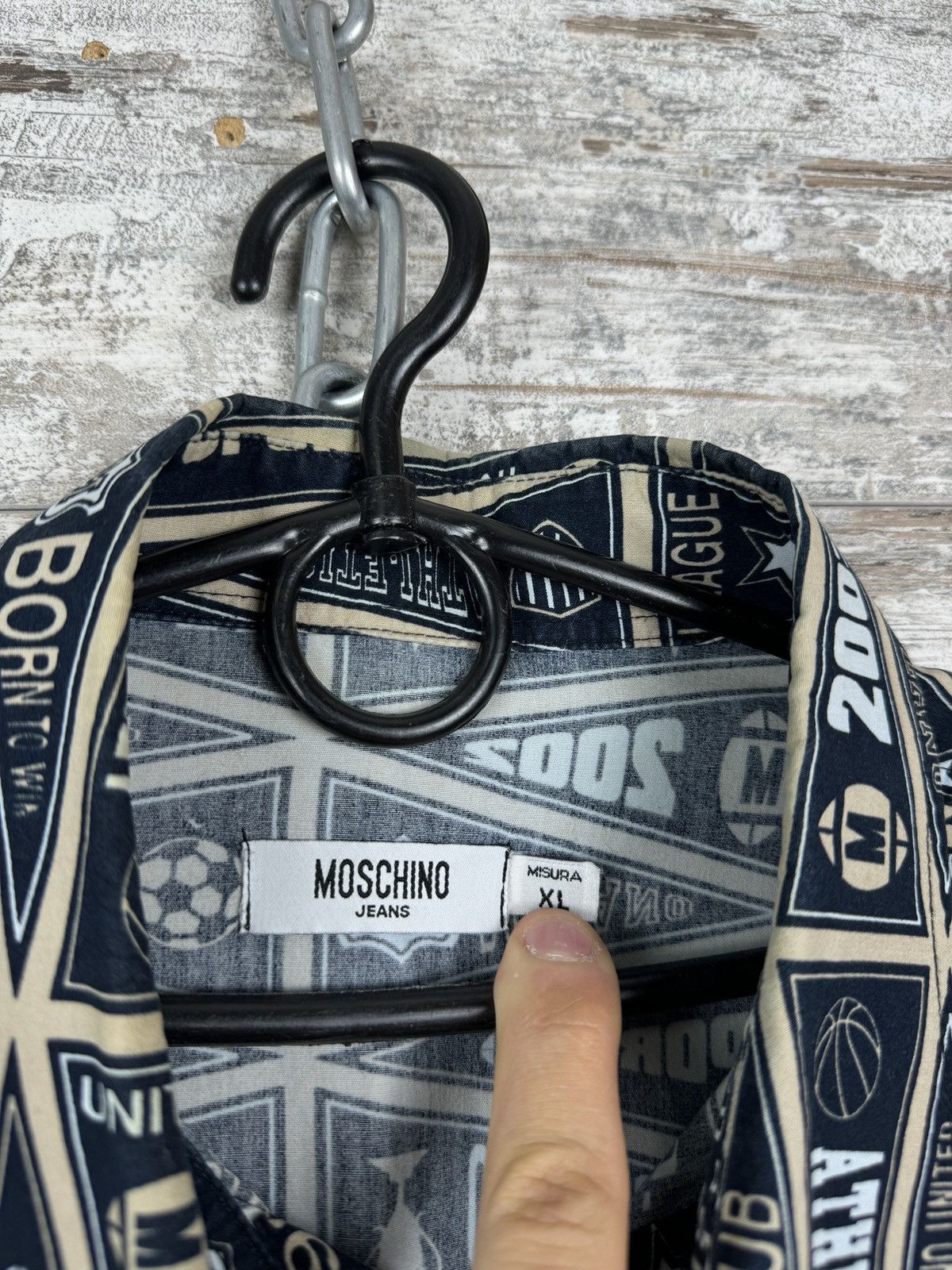 Moschino Mens Vintage Moschino Shirts button up luxury rare overprint Size US XL / EU 56 / 4 - 7 Thumbnail