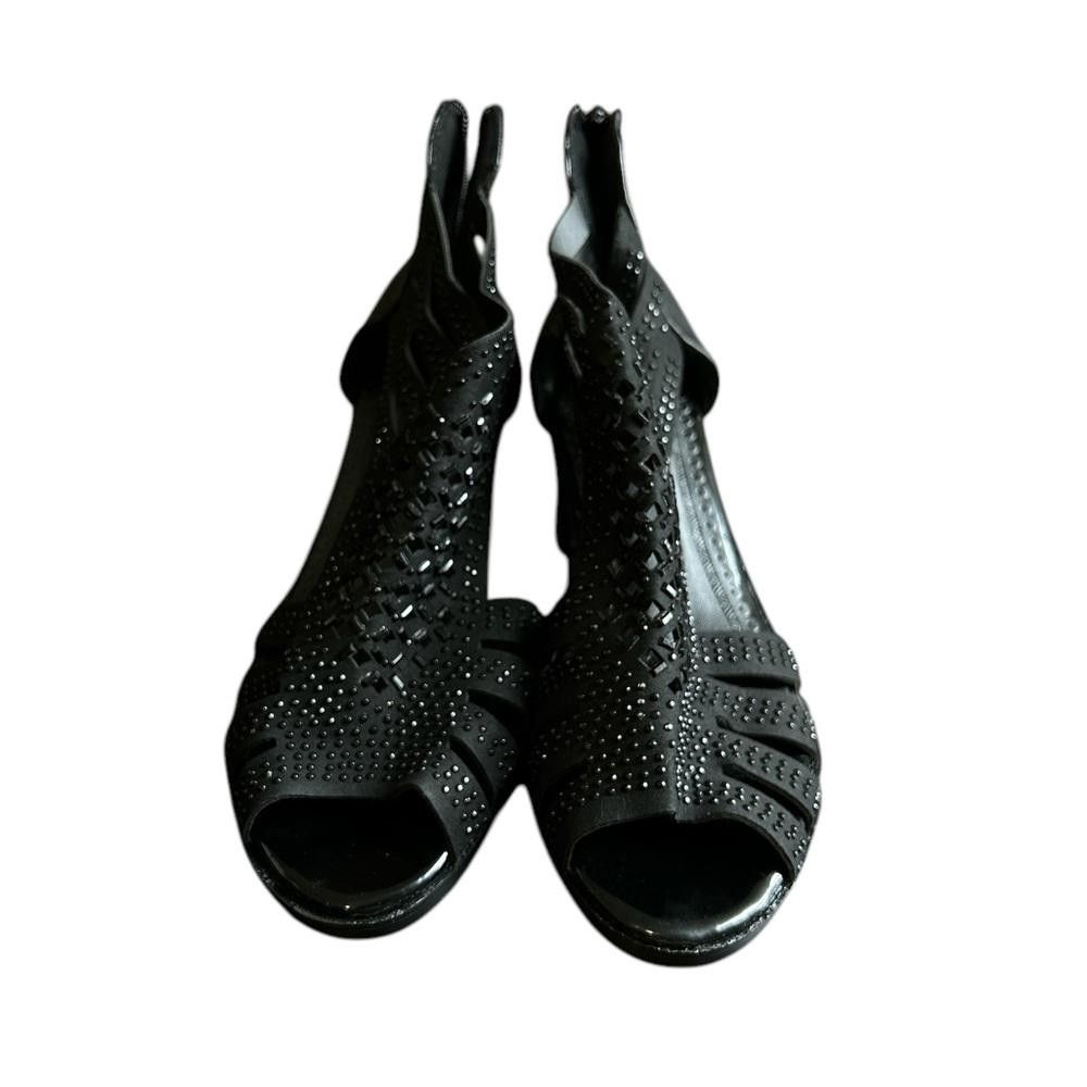 Designer Brand new Black Rhinestone Embellished Sandals Size 8 Size US 5.5 / IT 35.5 - 3 Thumbnail