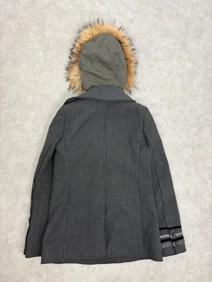 Dolce & Gabbana 2000s Dolce & Gabbana Grey Detachable Fur Hooded Coat Size XS / US 0-2 / IT 36-38 - 7 Thumbnail