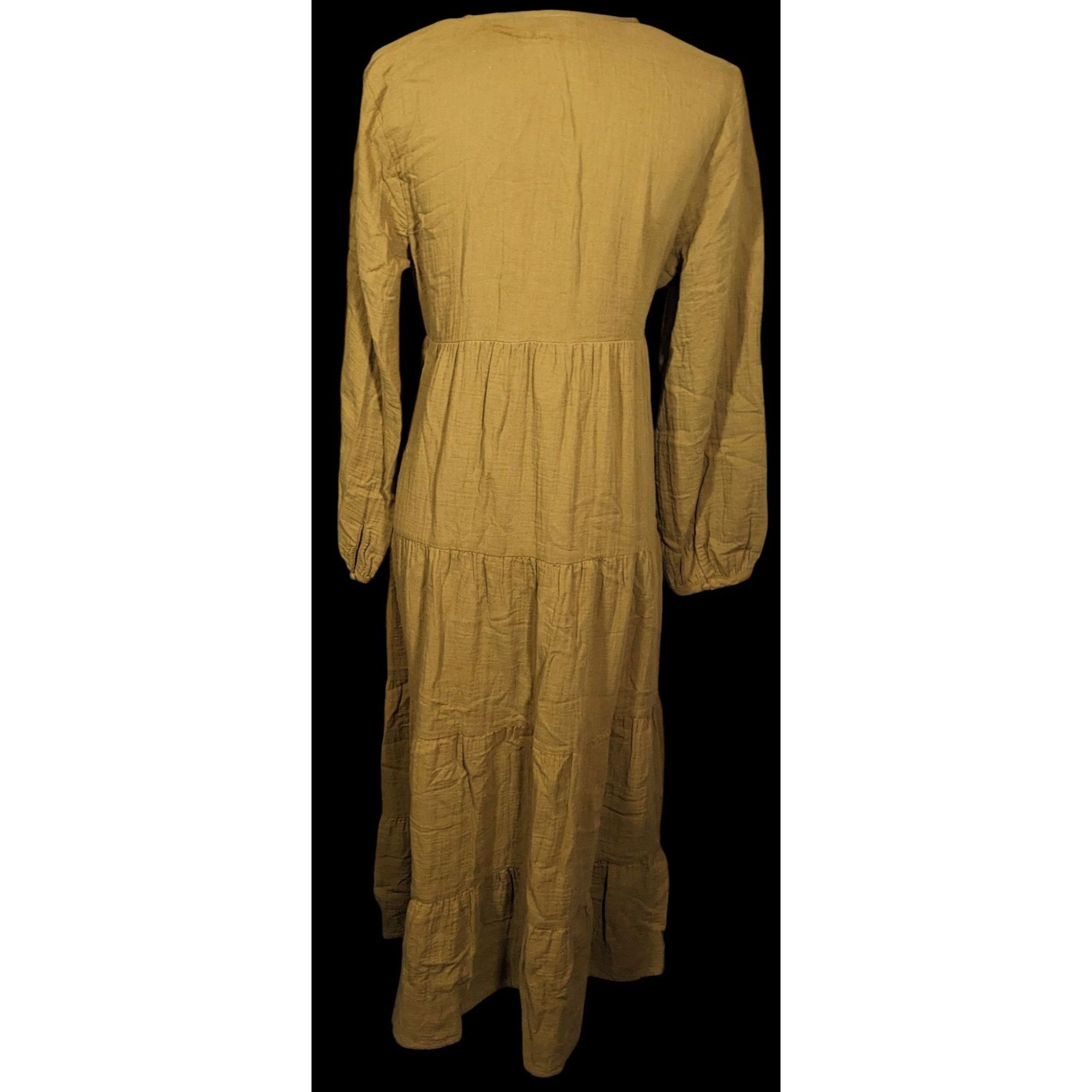Other Universal Threads Rustic Peasant Brown Tiered Cotton Maxi Dr Size S / US 4 / IT 40 - 2 Thumbnail