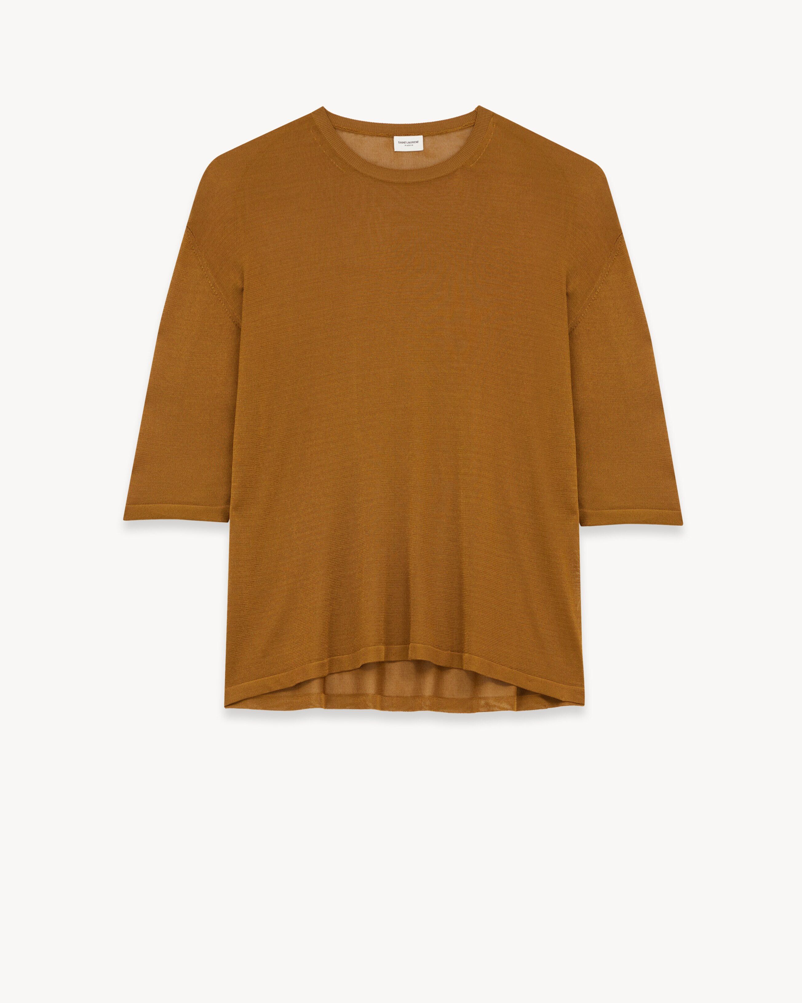 Saint Laurent Paris o1s1wg110125 778939 T-Shirt in Knit in Brown Size US S / EU 44-46 / 1 - 1 Preview