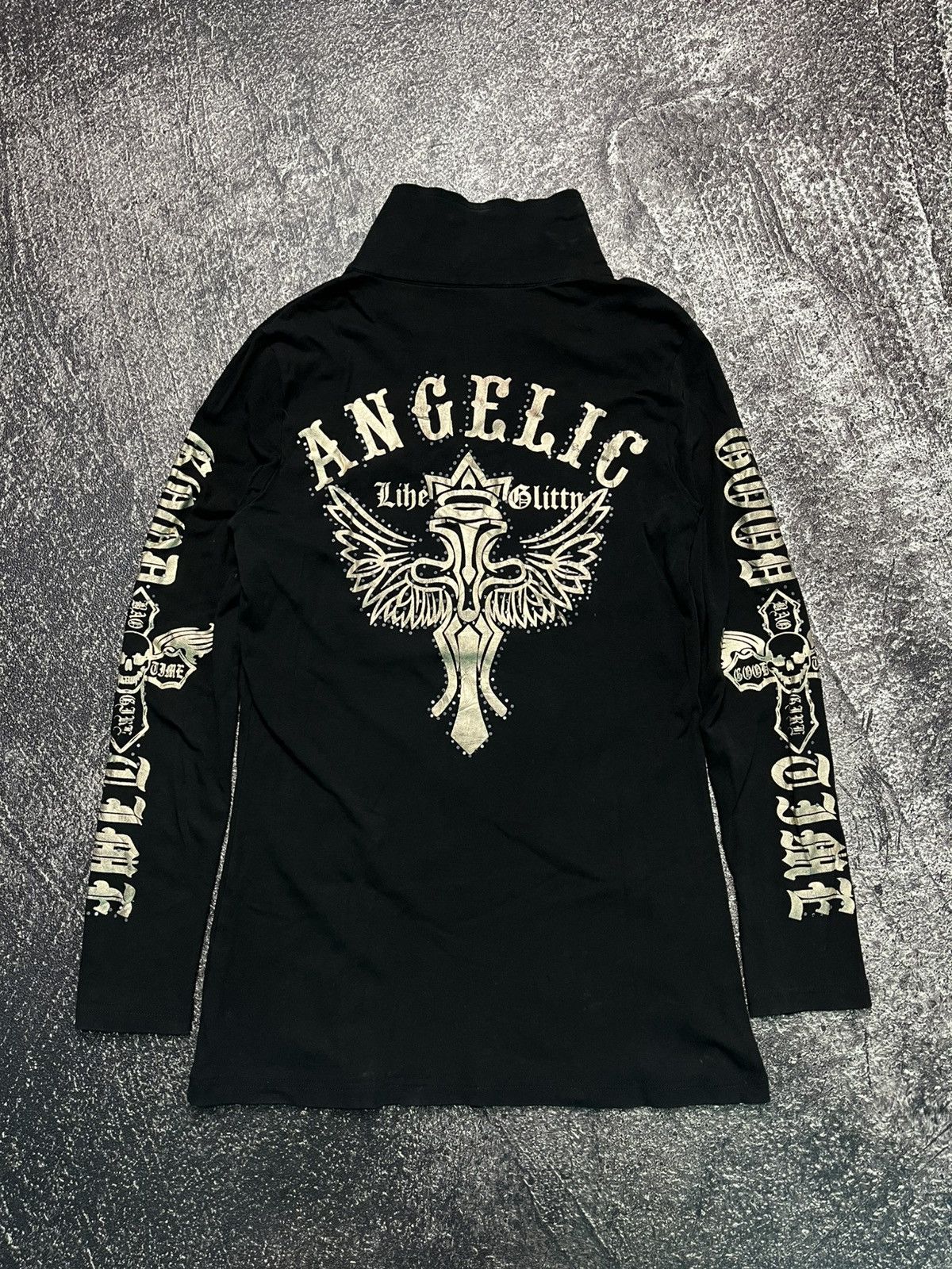 Japanese Brand Japanese Style Gothic skull Angelic Polo Longsleeve Size US S / EU 44-46 / 1 - 1 Thumbnail