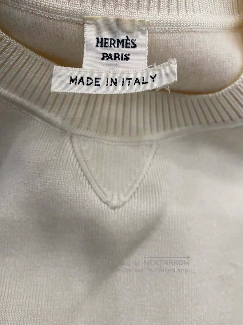 Hermes Hermes Milk White Oversized Carriage Print Cashmere Sweate Size XS / US 0-2 / IT 36-38 - 5 Thumbnail