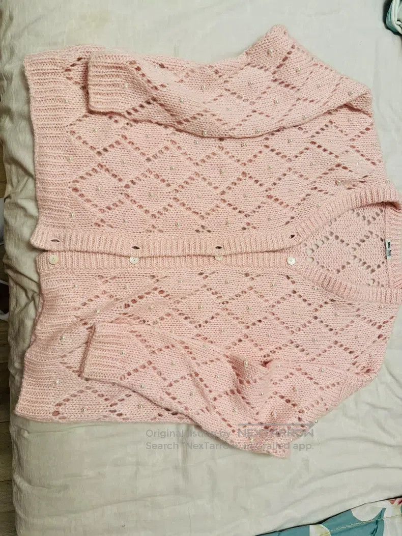 Miu Miu Miu Miu 36 Naked pink cardigan sweater Size S / US 4 / IT 40 - 2 Thumbnail
