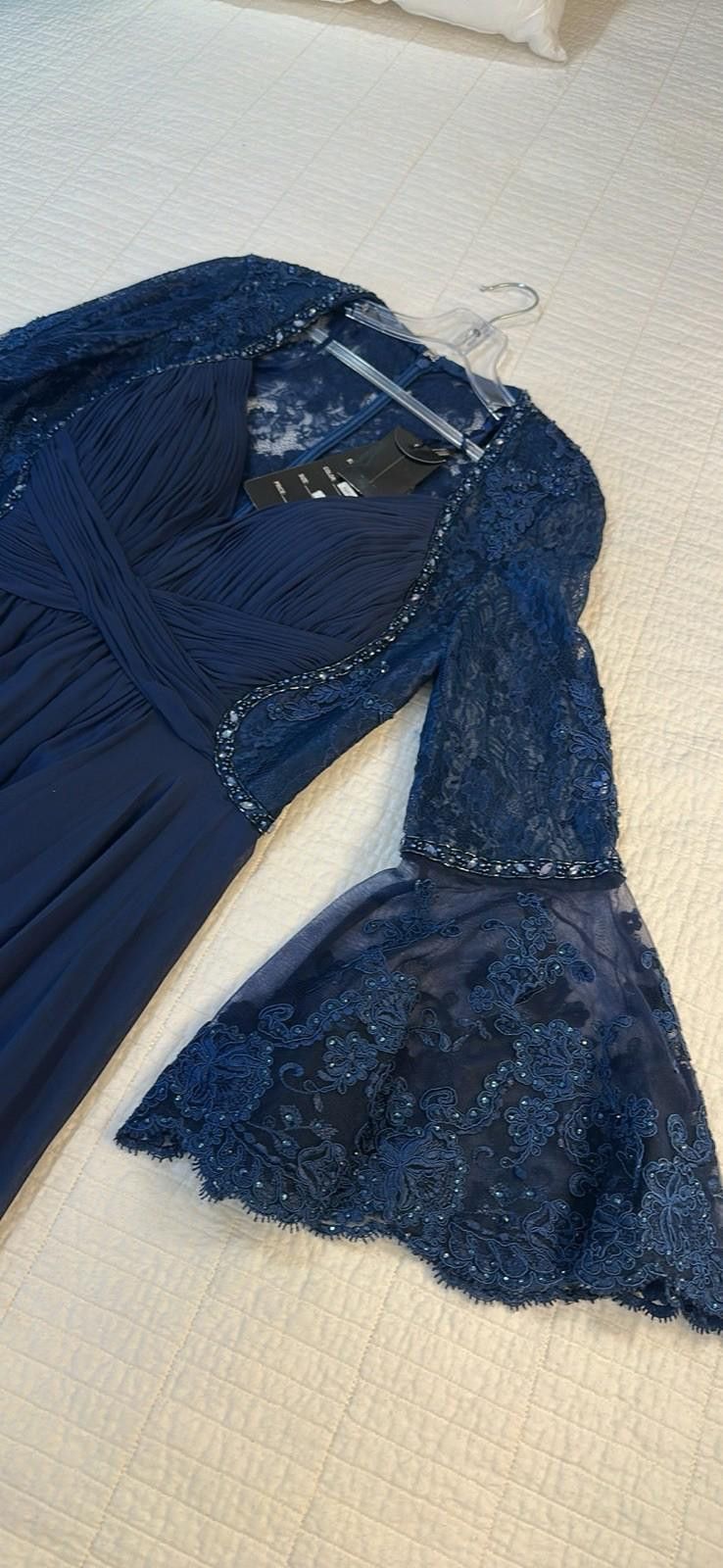 Other Cinderella Divine Beaded Lace Dress Size 10 navy Gown Formal Size L / US 10 / IT 46 - 3 Thumbnail