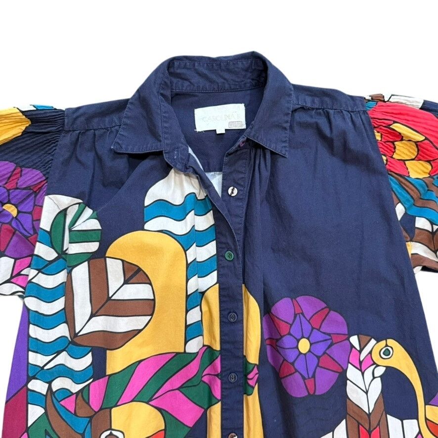 Carolina K Carolina K Valerie Pleated Kaftan in Blue Multi, Size S Size S / US 4 / IT 40 - 5 Thumbnail