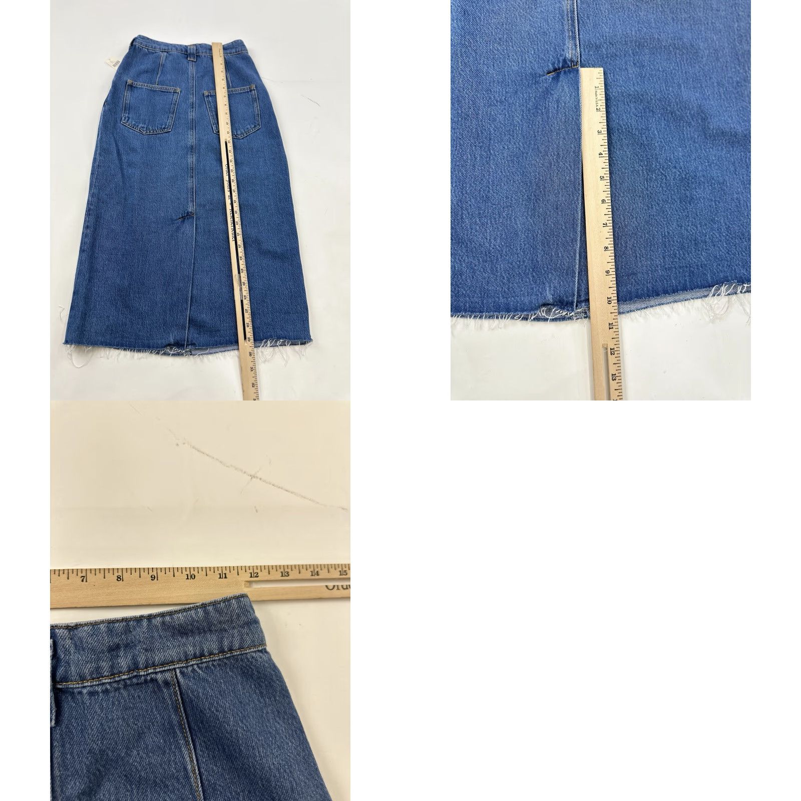 Vintage Pilcro Skirt 0 Women Blue Denim Button Fly Pencil NWT Regular Women Size 25" / US 0 / IT 36 - 8 Thumbnail