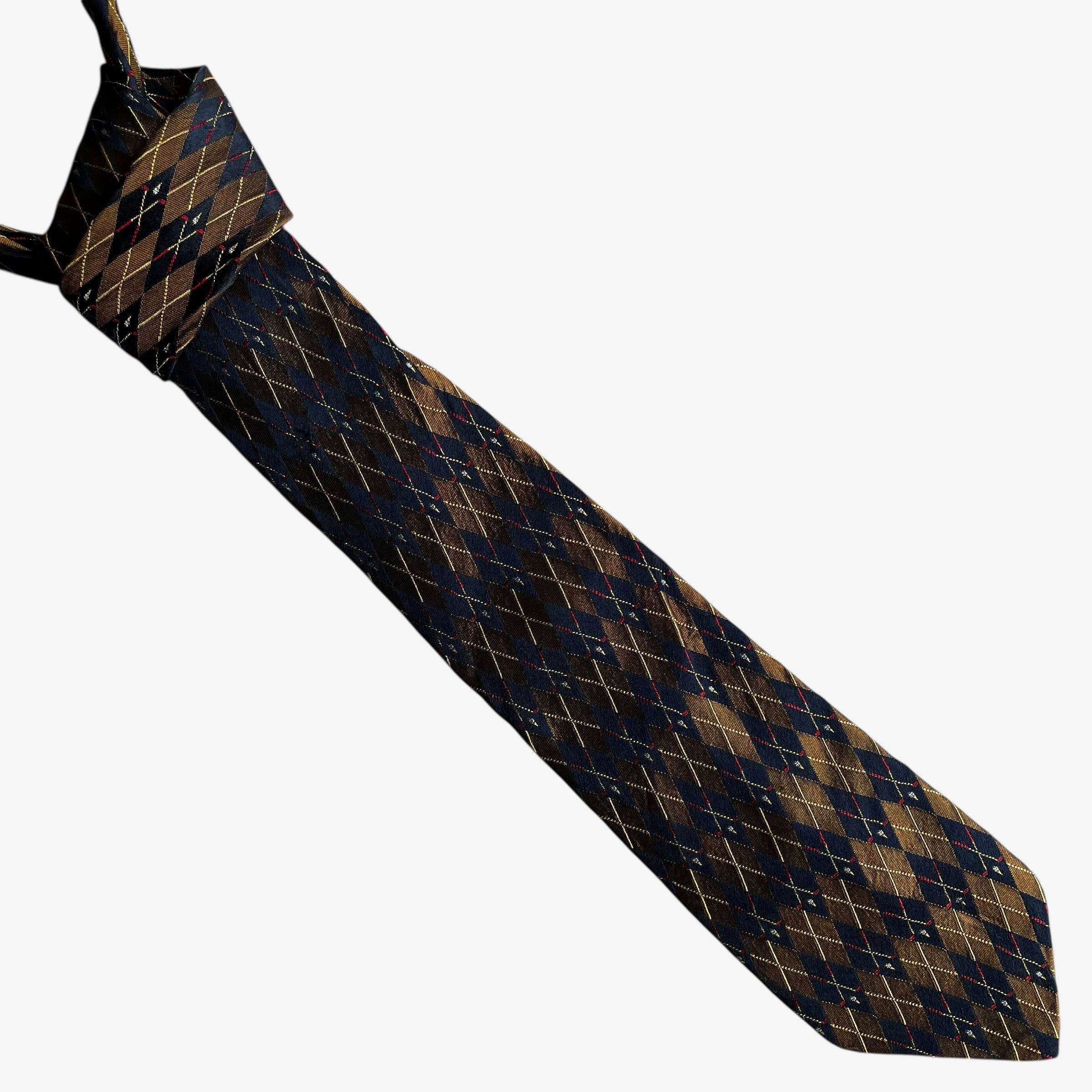 Lands' End Vintage 90s Lands End Golf & Tartan Print Silk Tie Size ONE SIZE - 1 Thumbnail