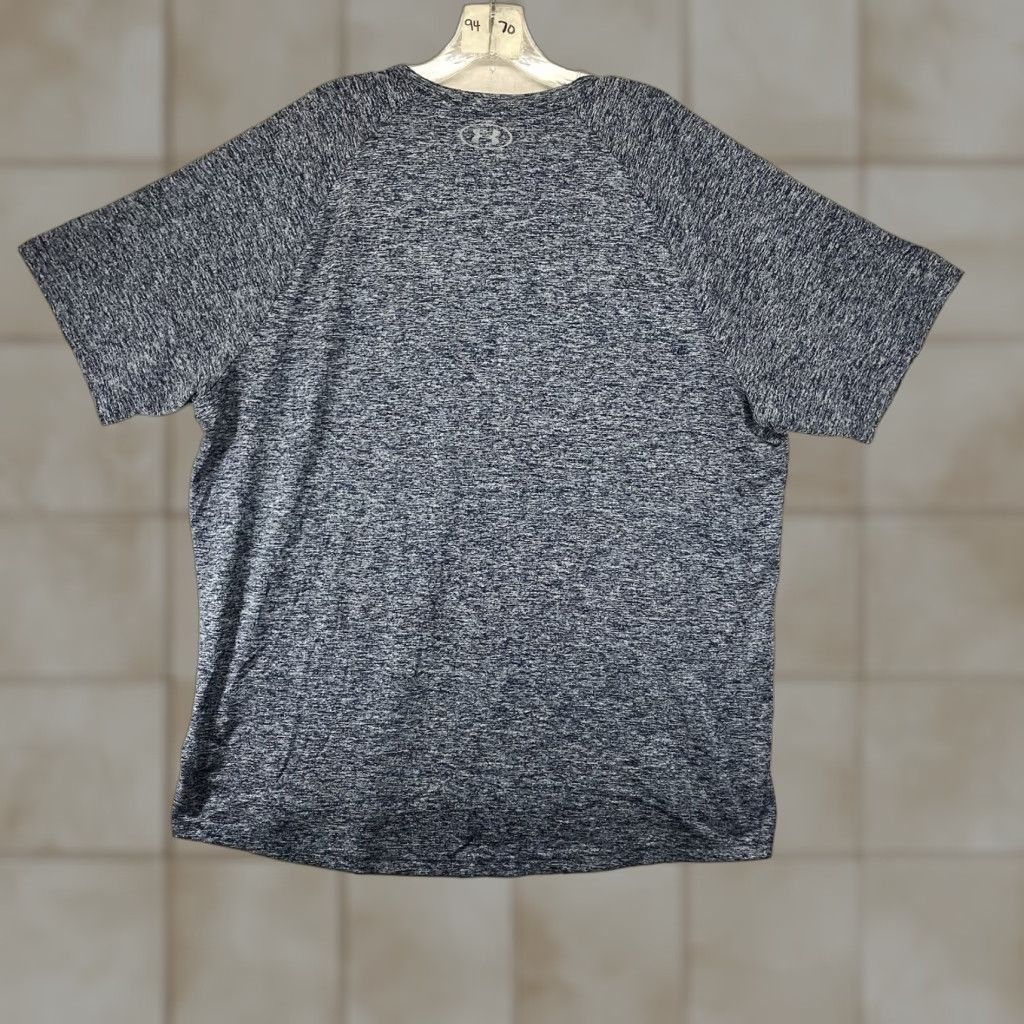 Under Armour Under Armour The Tech Tee Men's Heather Blue 2XL Short Sleeve Crew Neck Pullover Lightweight Polyester Logo Sweat-Wicking Gym & Training T-Shirt Mens Size US XXL / EU 58 / 5 - 1 Thumbnail