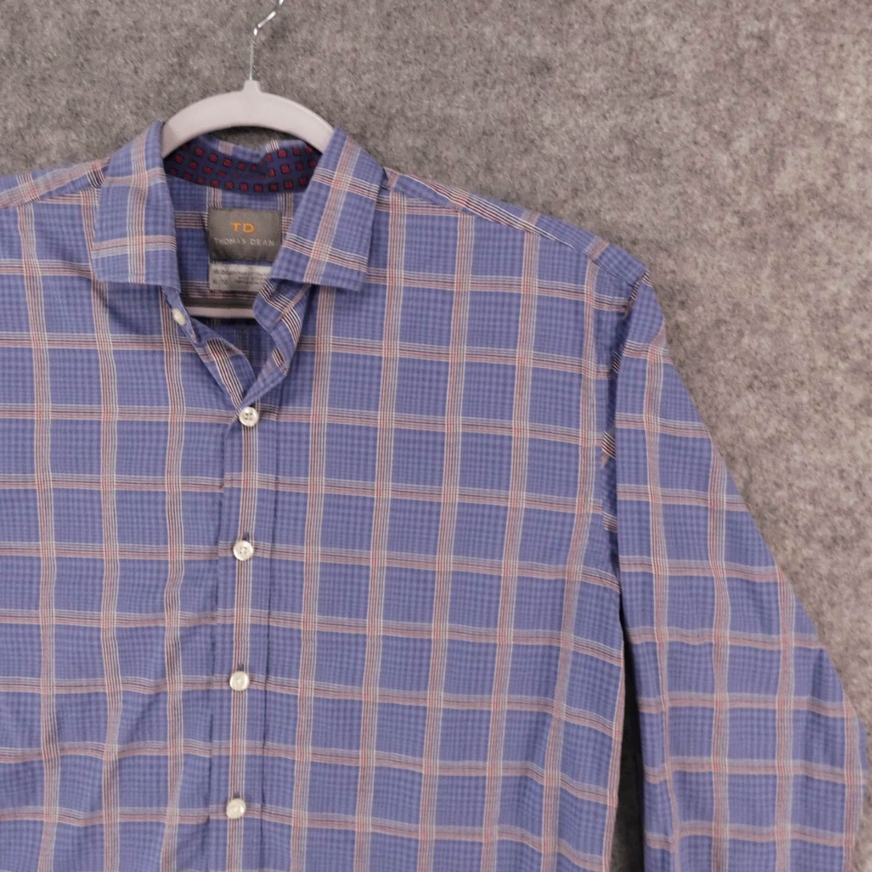 Vintage Thomas Dean Shirt Mens Extra Large Button-Up Long Sleeve Blue Plaid Size US XL / EU 56 / 4 - 6 Thumbnail