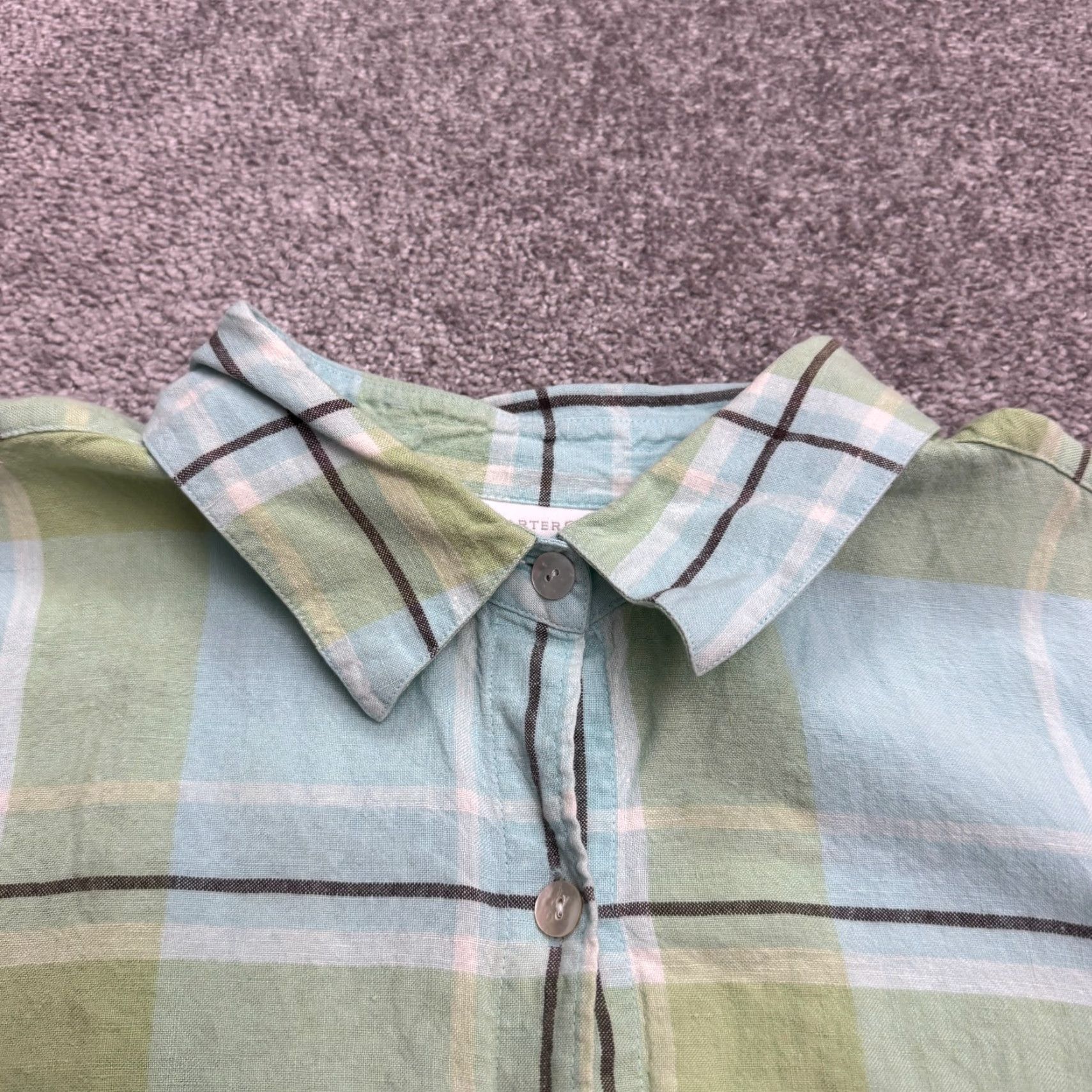 Charter Club Charter Club Shirt Womens Plus 16W Linen Button-Up Plaid Multicolor Casual Top Size XXL / US 16-18 / IT 52-54 - 4 Thumbnail