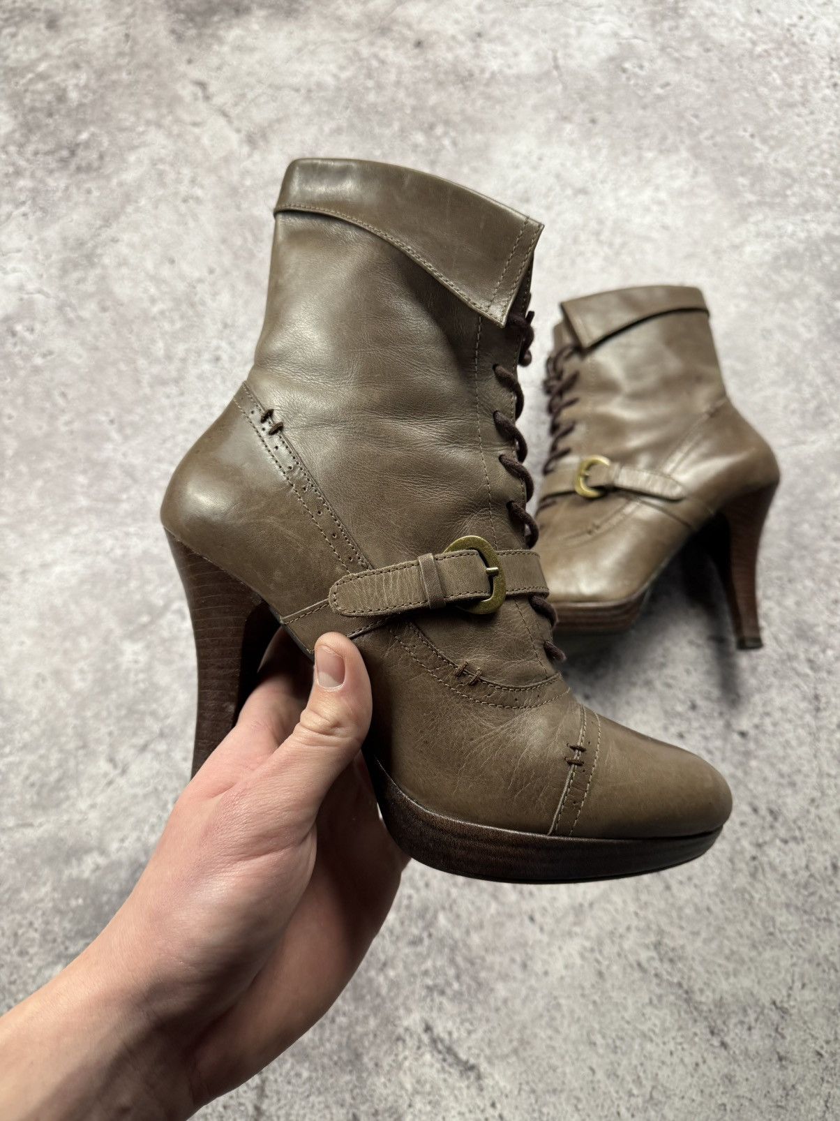 If Six Was Nine Vintage AS 98 Heel Rick Owens Style Leather Heels Boots Y2K Size US 7 / IT 37 - 11 Thumbnail