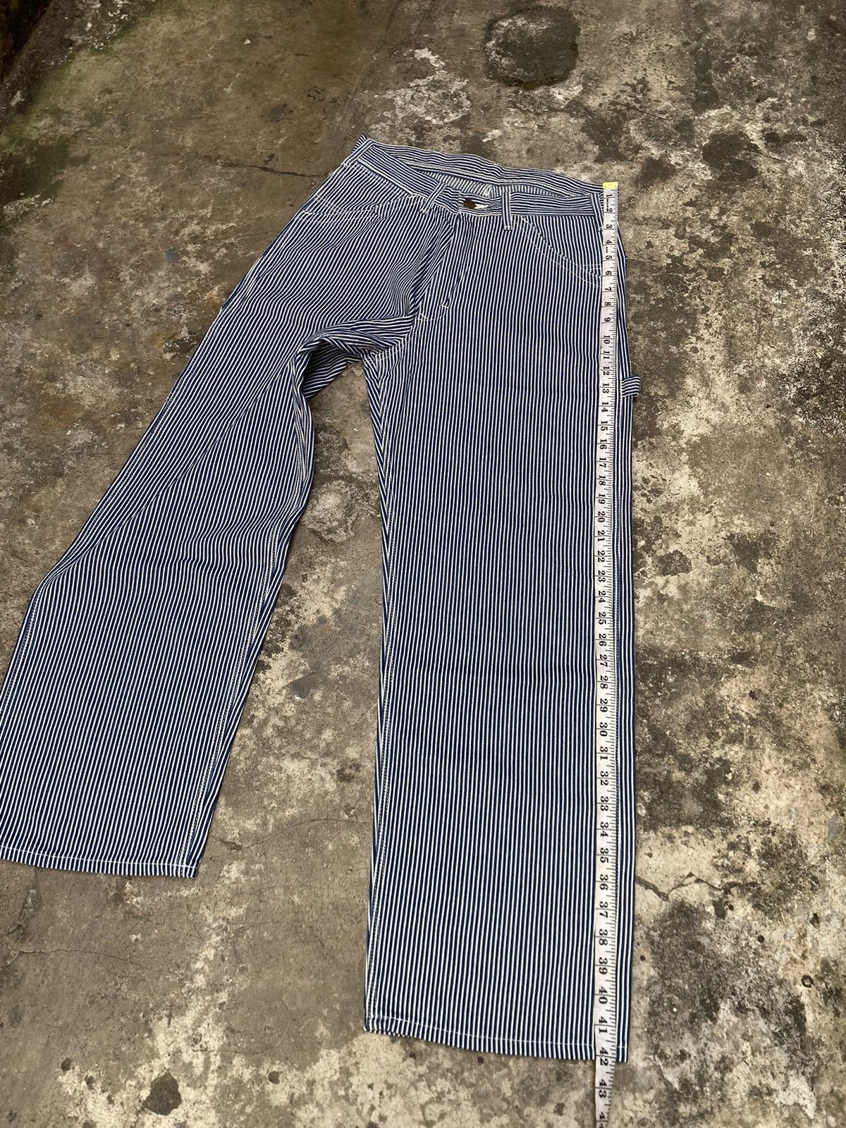 Lee Baggy Lee Hickory Stripe Carpenter Pants Size US 31 - 13 Thumbnail